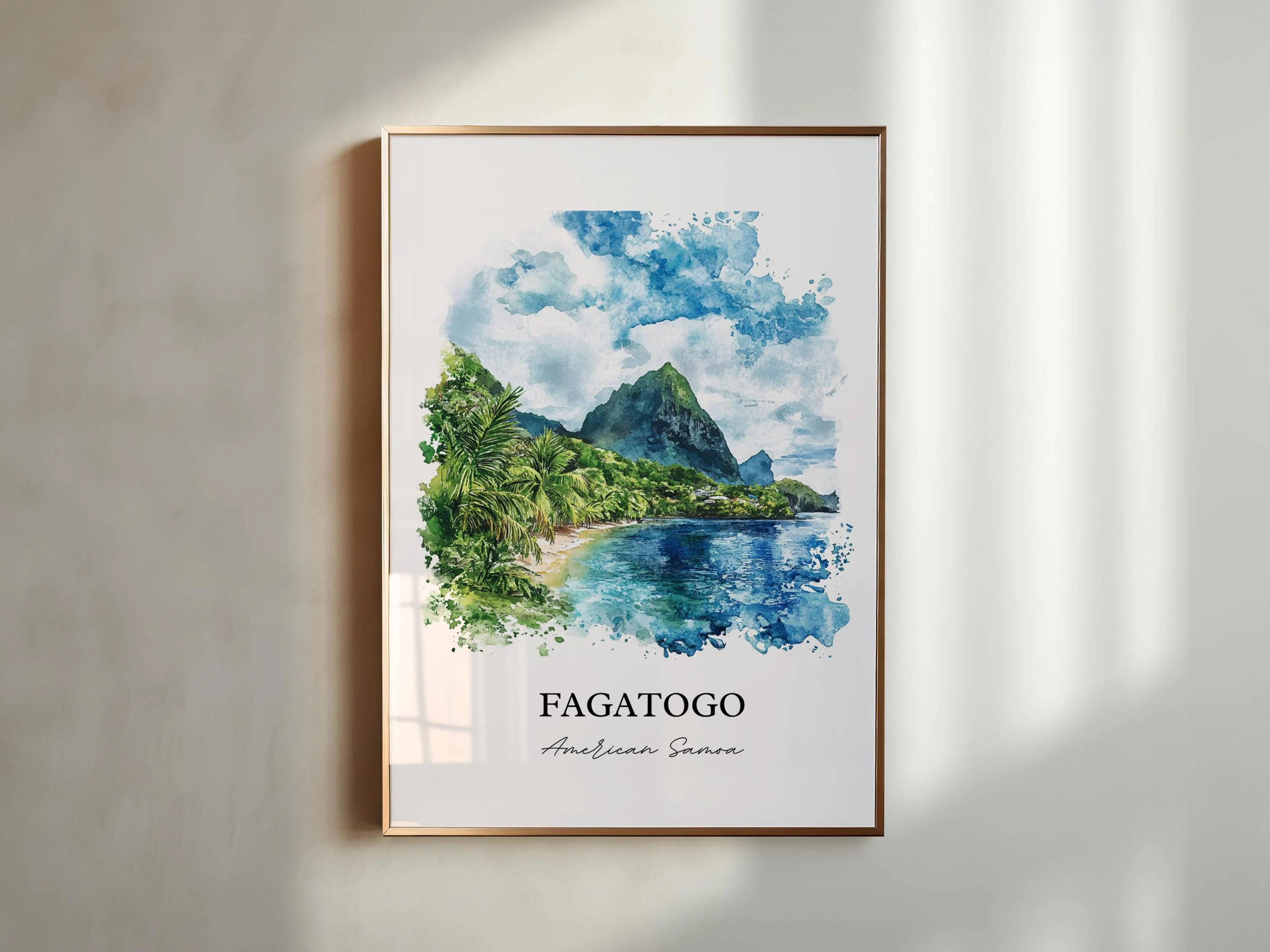 Fagatogo, American Samoa – Watercolor Art Print - Image 3