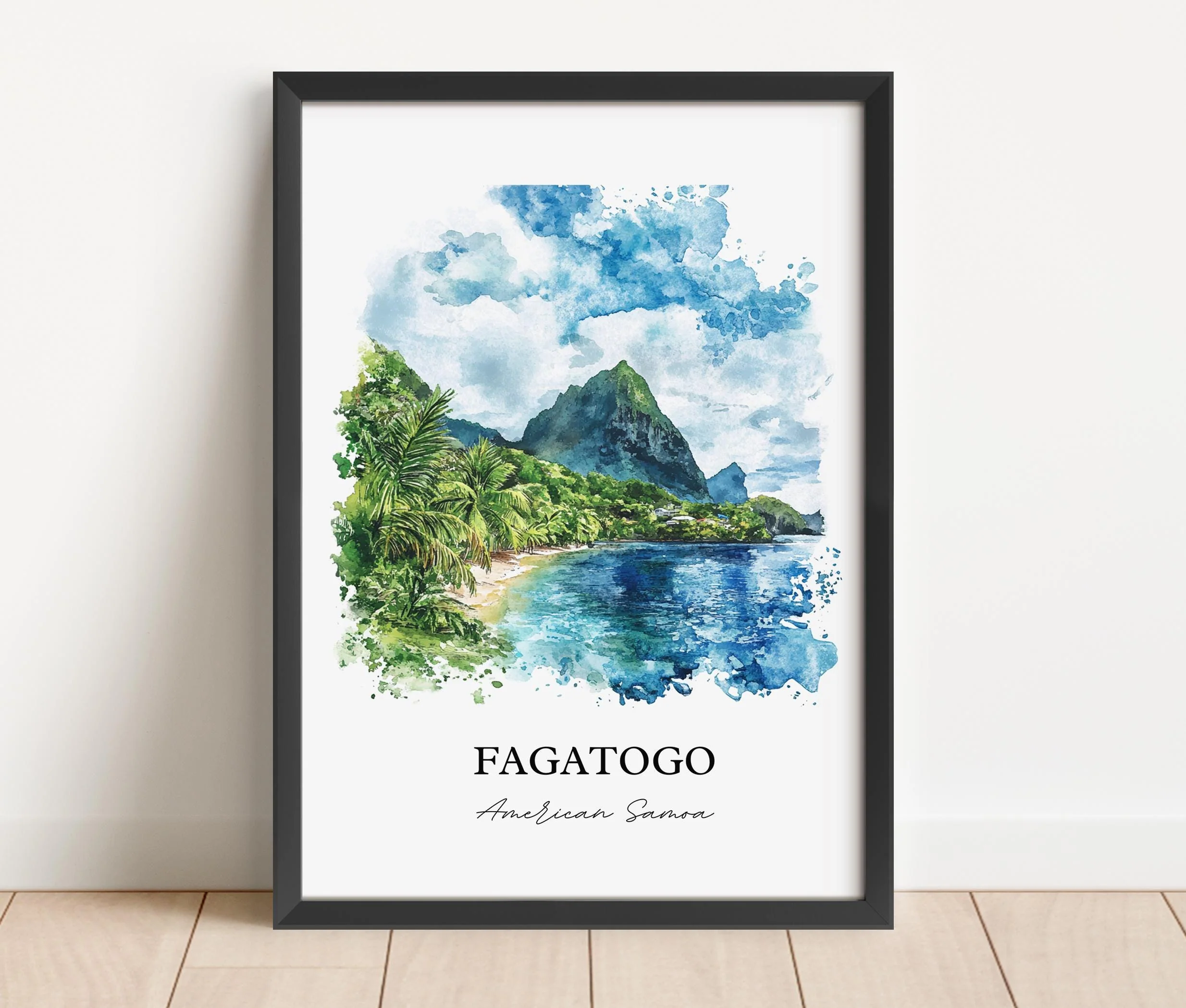 Fagatogo, American Samoa – Watercolor Art Print - Image 4