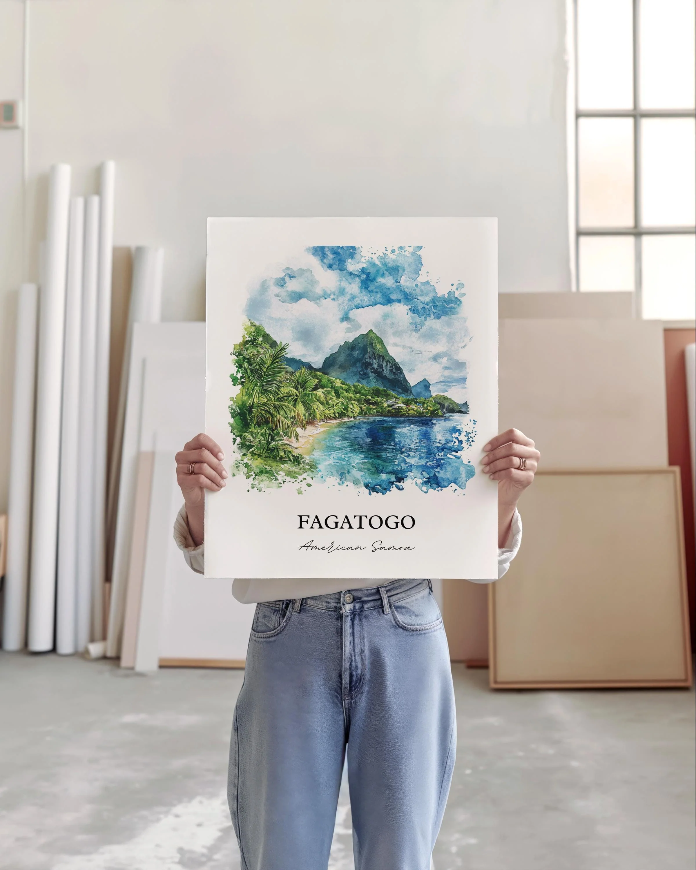 Fagatogo, American Samoa – Watercolor Art Print - Image 5