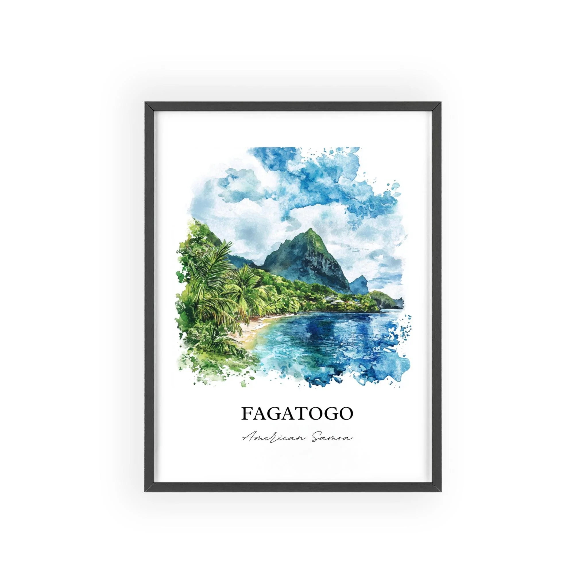 Fagatogo, American Samoa – Watercolor Art Print - Image 7