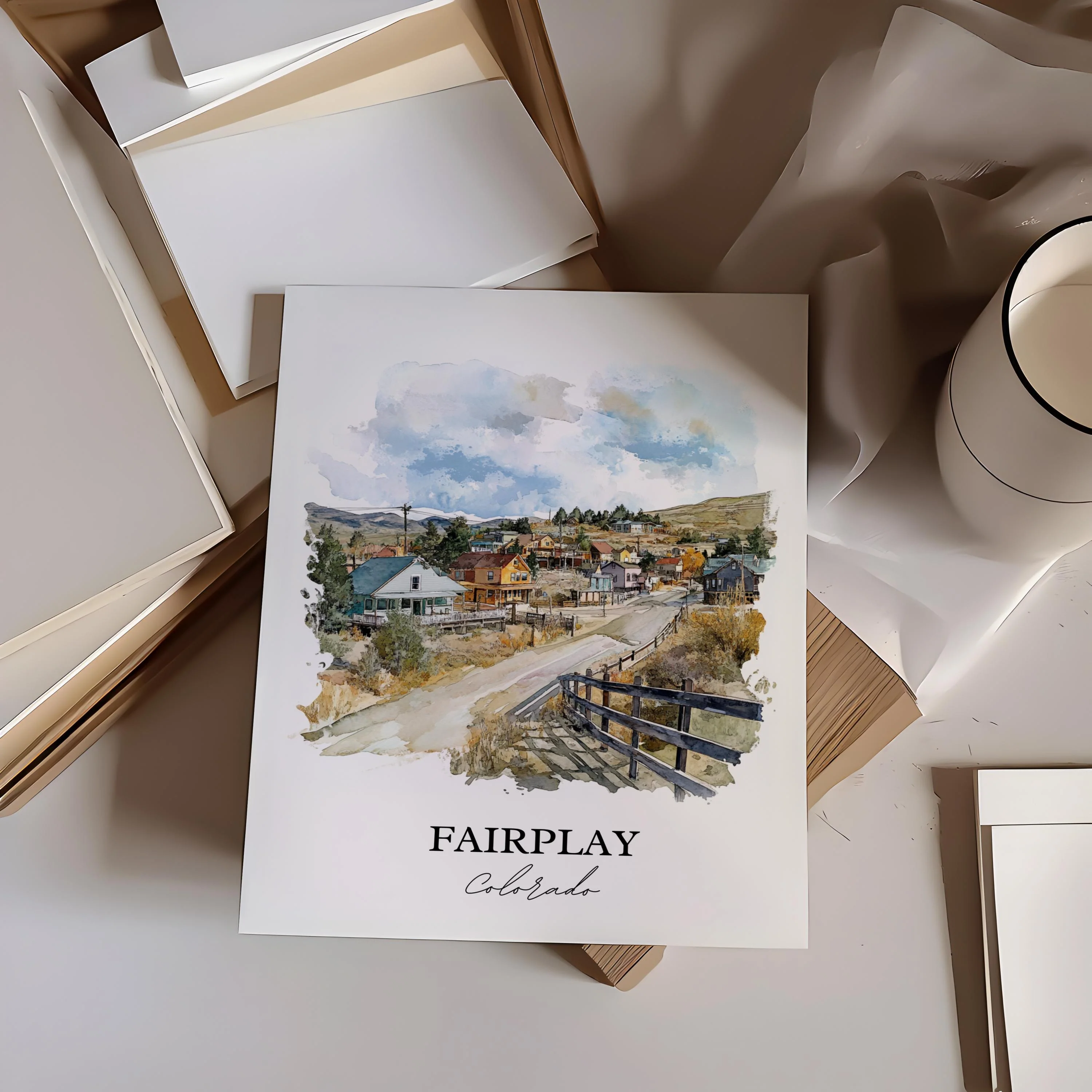 Fairplay, CO, USA – Watercolor Art Print - Image 5