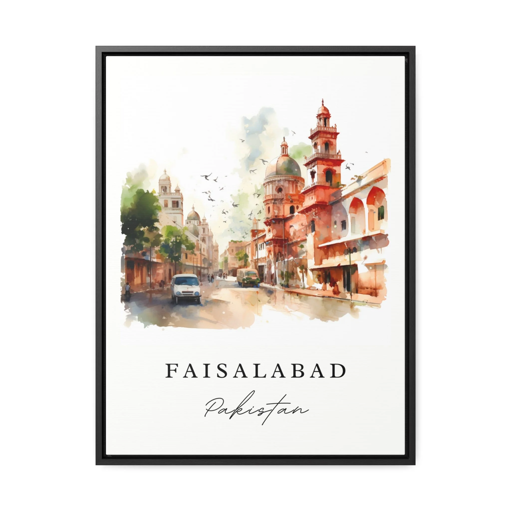 Faisalabad, Pakistan – Watercolor Art Print - Image 6
