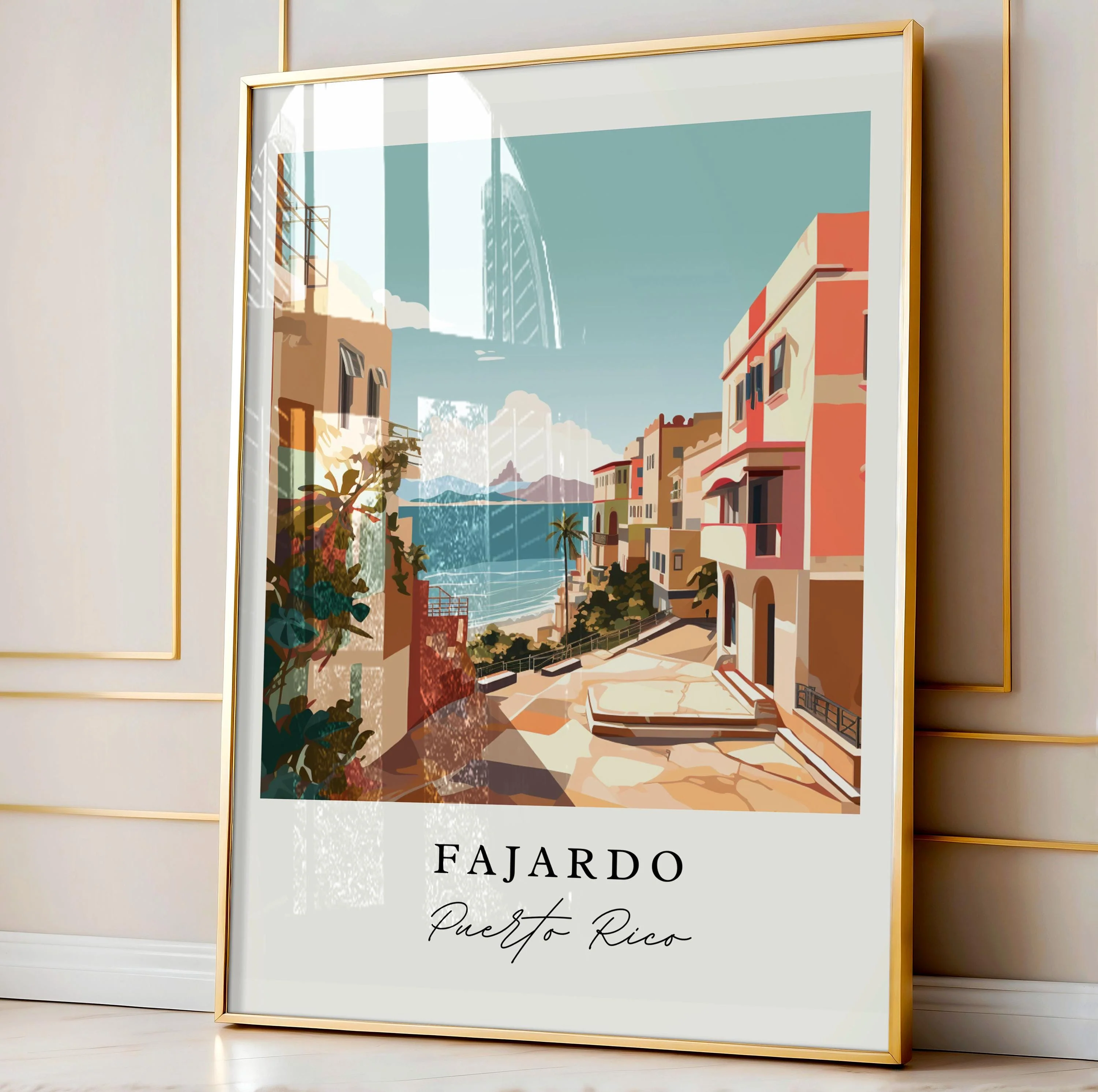 Fajardo, Puerto Rico – Watercolor Art Print - Image 4