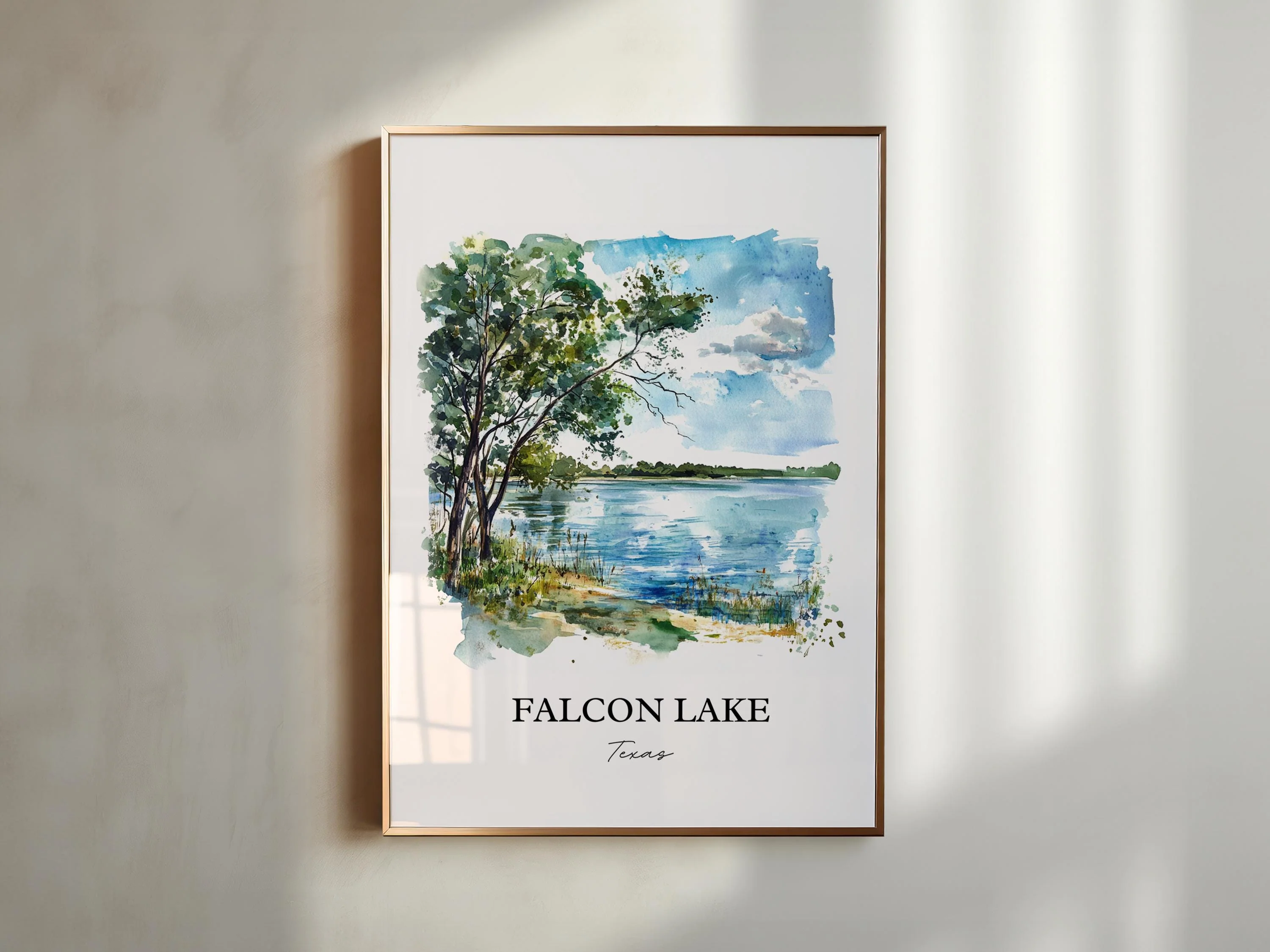 Falcon Lake, Texas, USA – Watercolor Art Print - Image 3