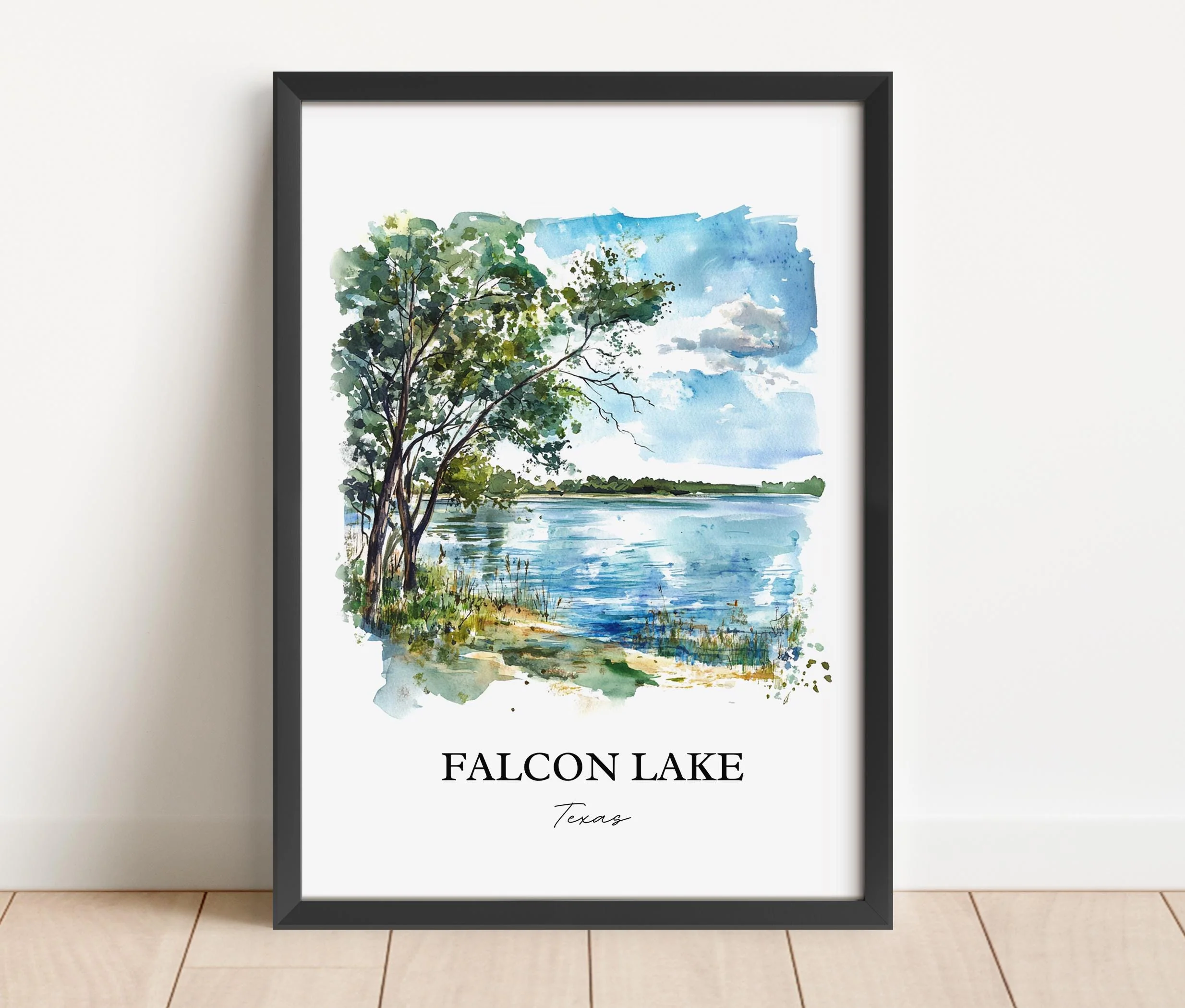Falcon Lake, Texas, USA – Watercolor Art Print - Image 4