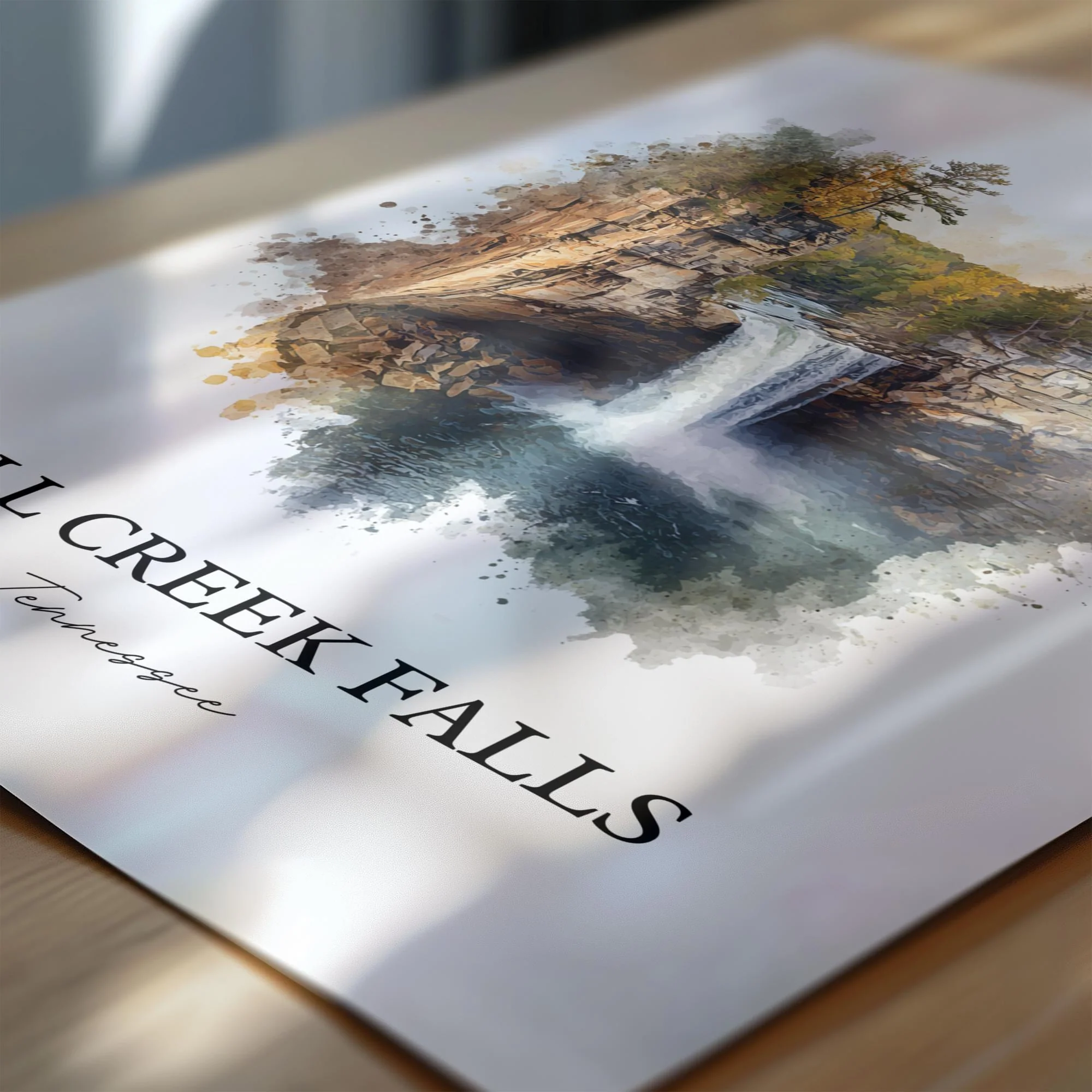 Fall Creek Falls, Tennessee, USA – Watercolor Art Print - Image 5