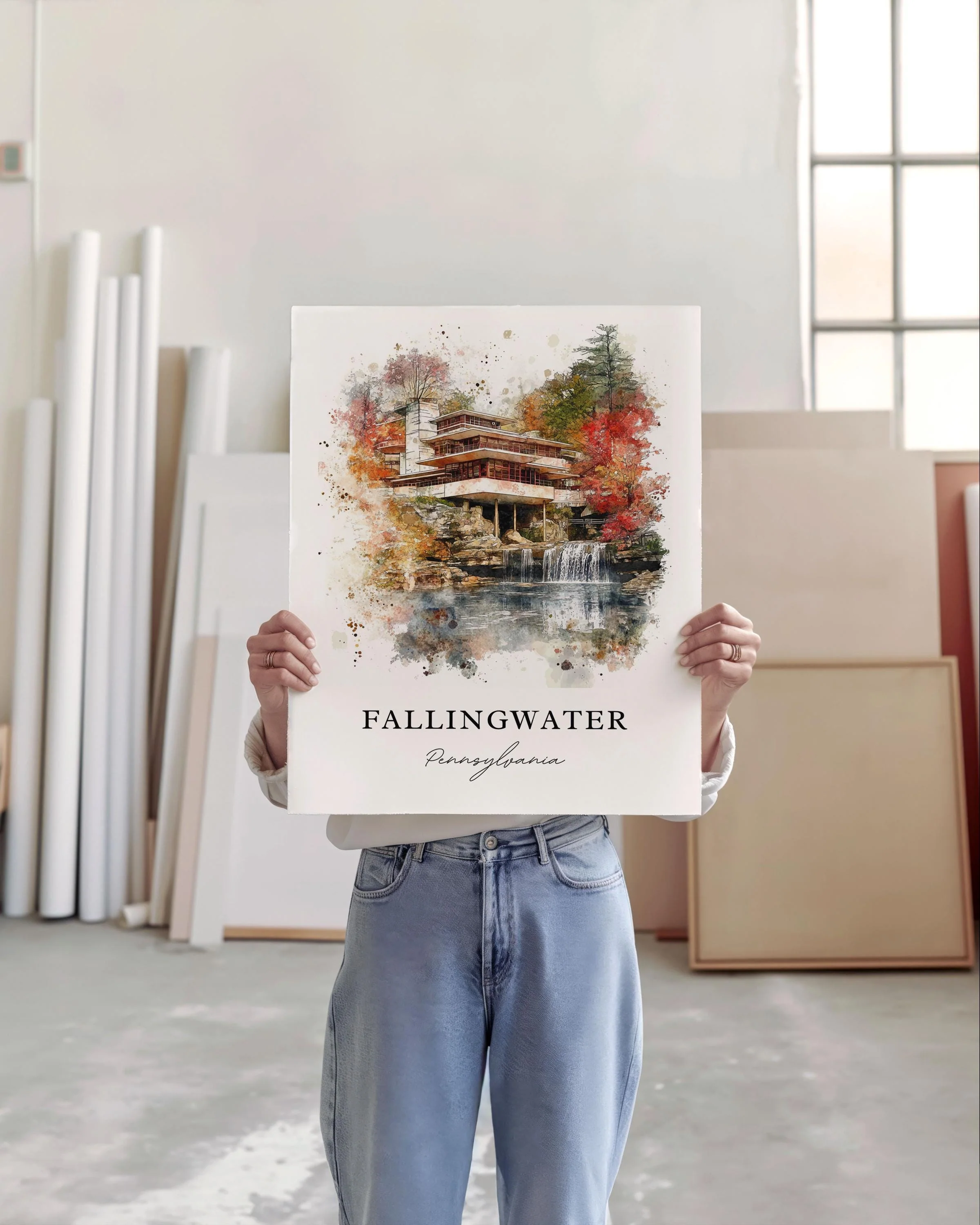 Fallingwater, Pennsylvania – Watercolor Art Print - Image 5