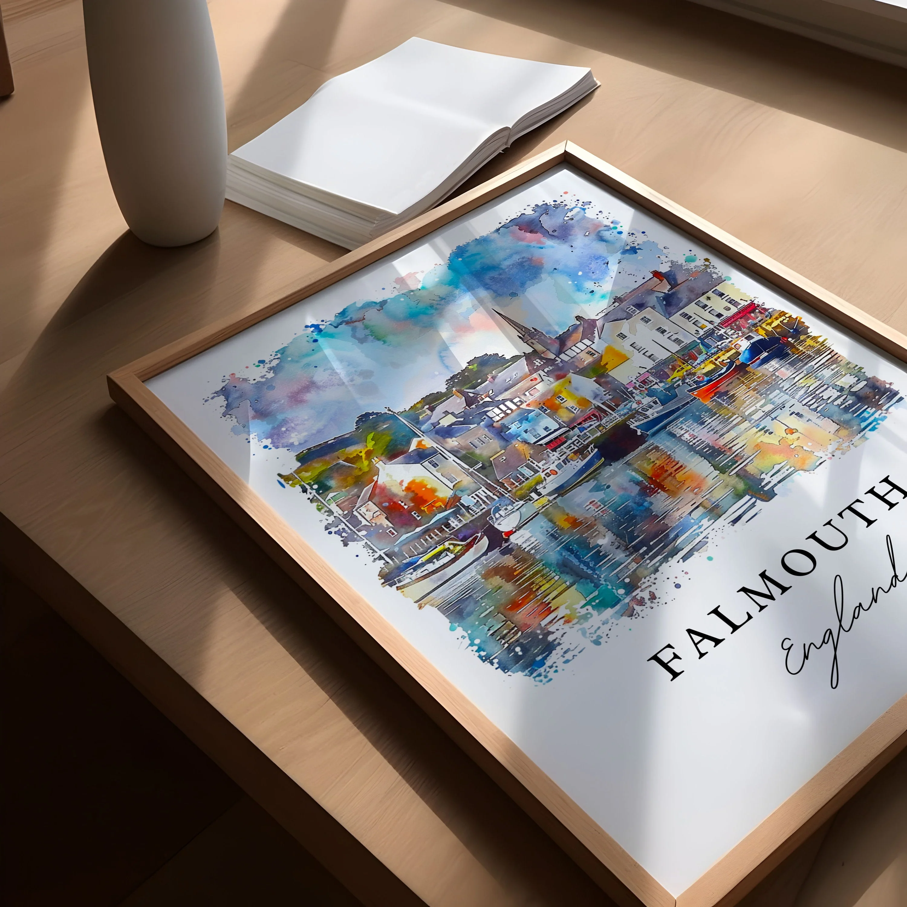 Falmouth, England – Watercolor Art Print - Image 2