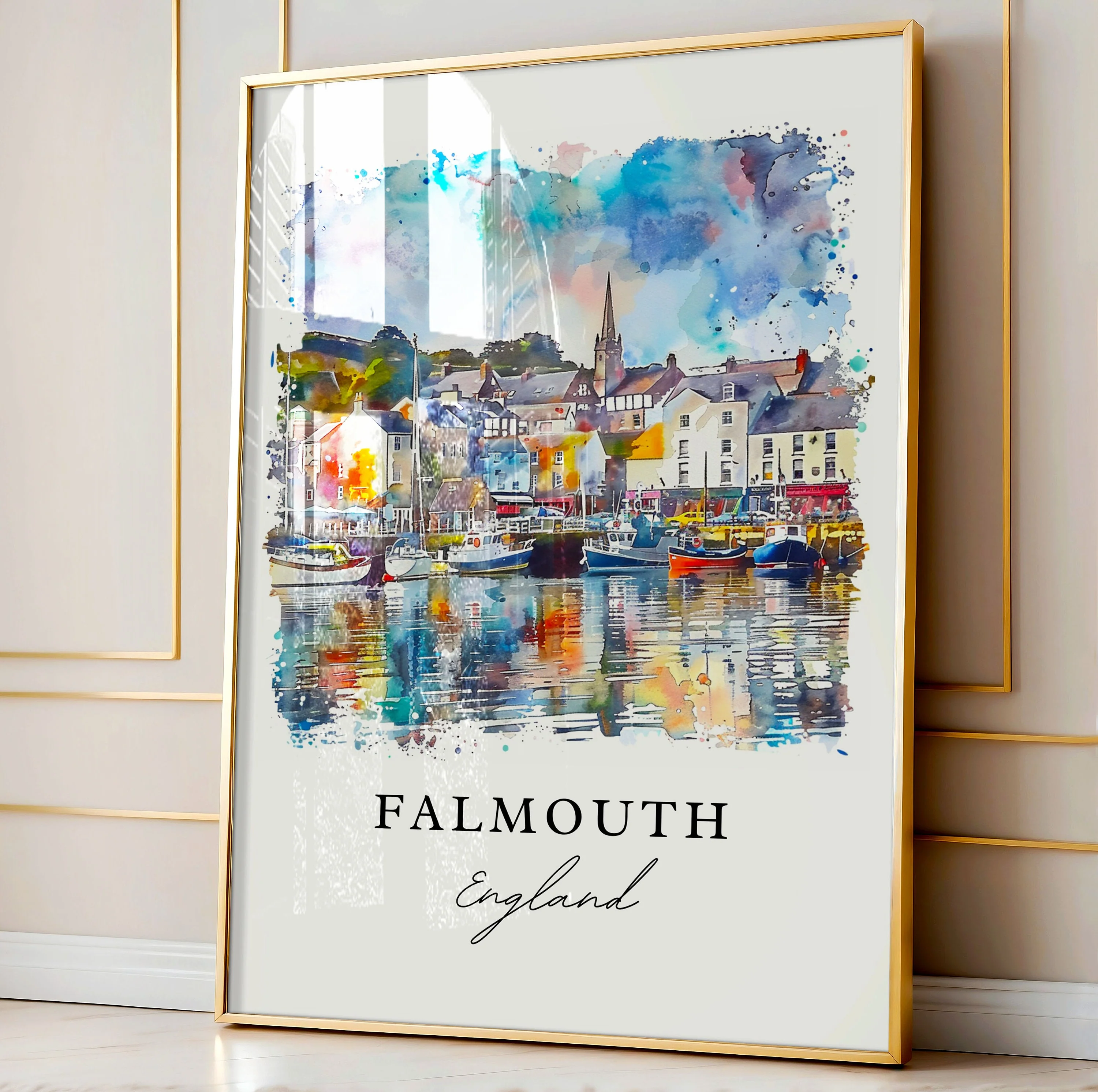Falmouth, England – Watercolor Art Print - Image 4