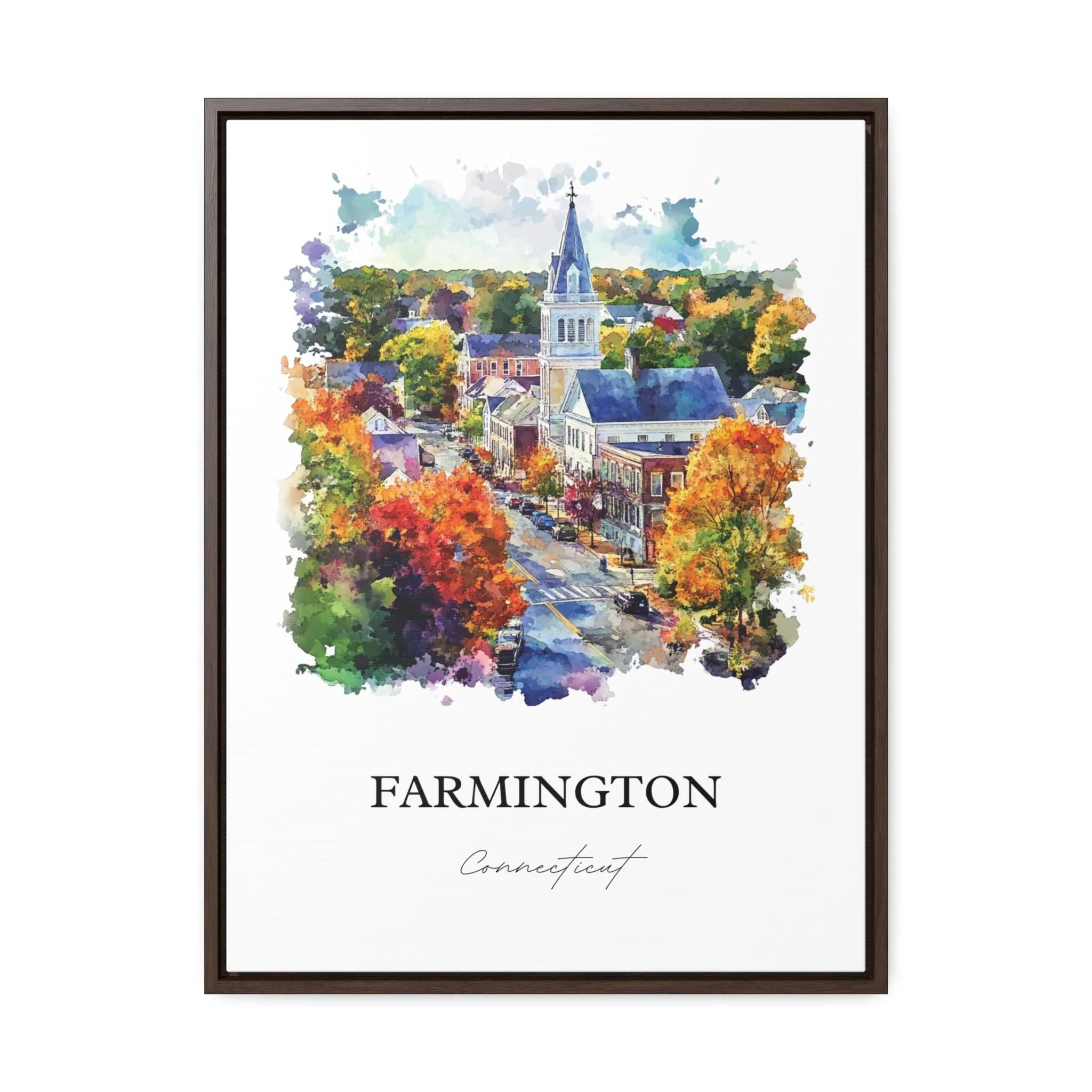 Farmington, Connecticut, Connecticut – Watercolor Art Print - Image 7
