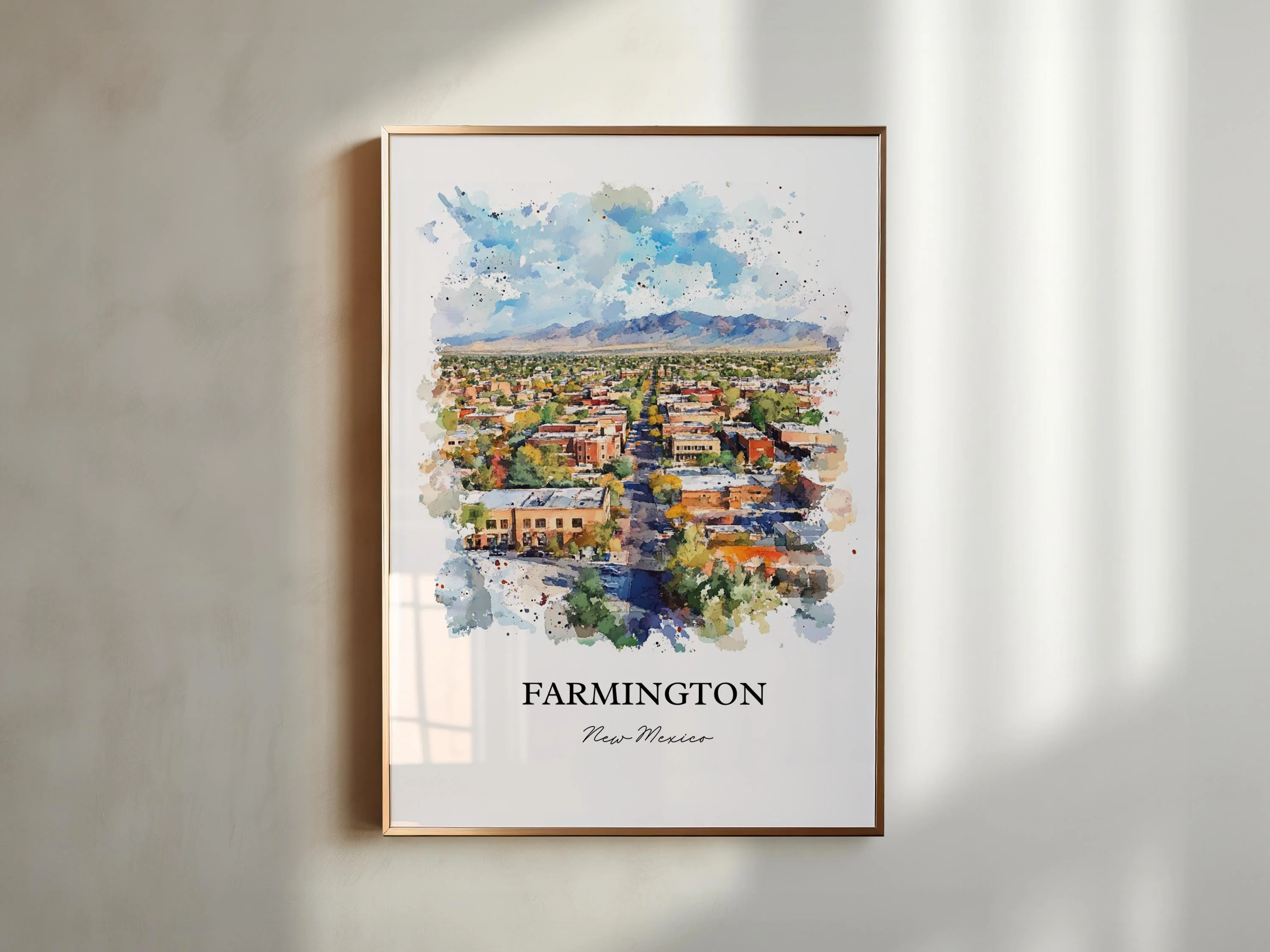 Farmington, New Mexico, USA – Watercolor Art Print - Image 6