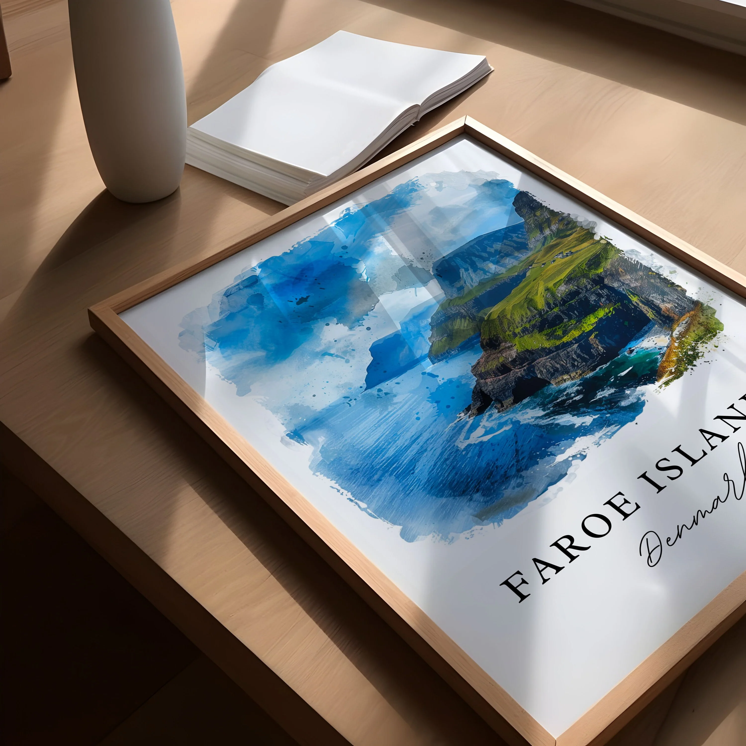 Faroe Islands, Denmark – Watercolor Art Print - Image 3