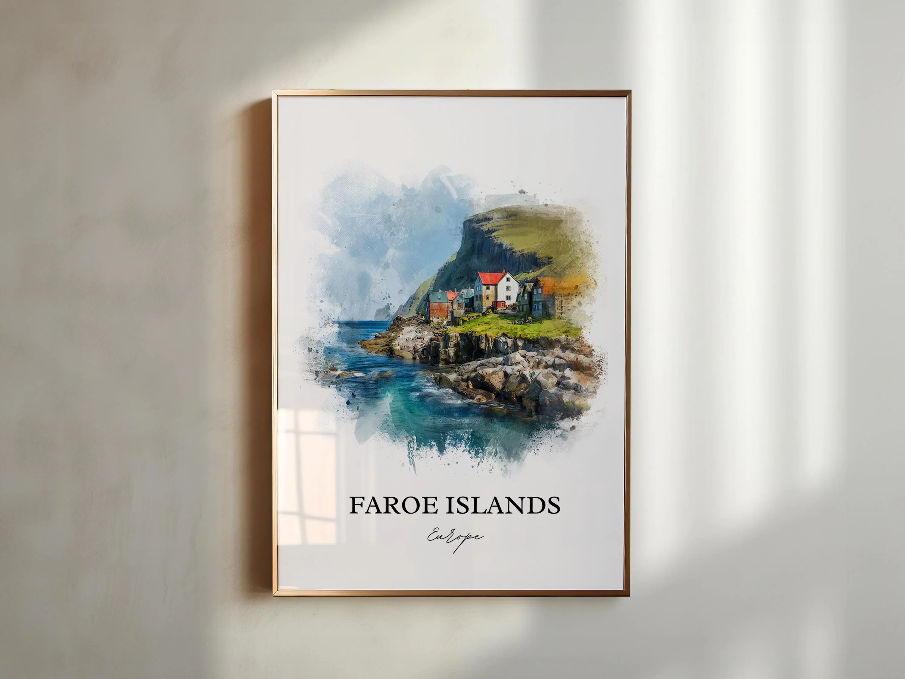 Faroe Islands, Denmark – Watercolor Art Print - Image 3