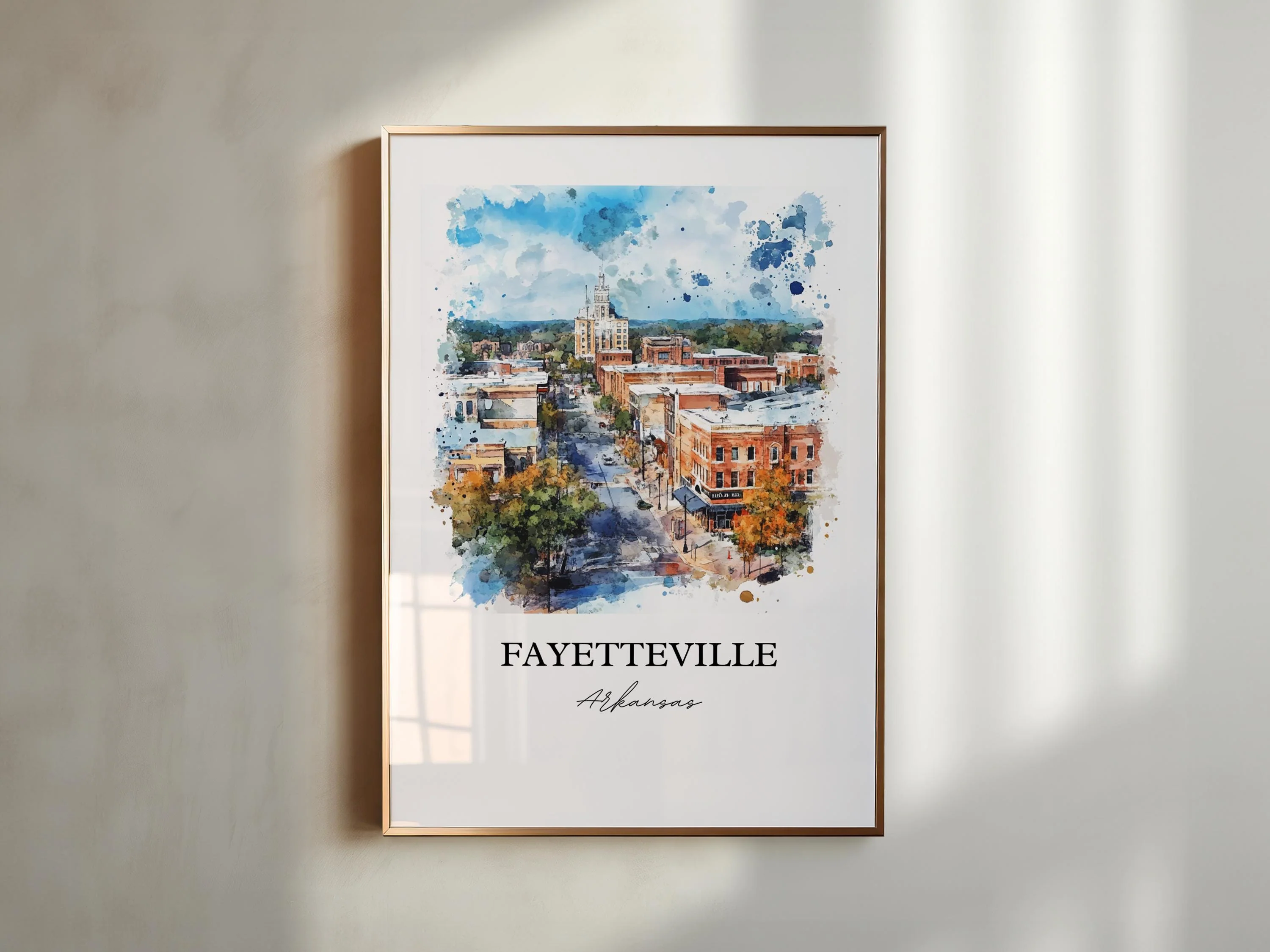 Fayetteville, Arkansas – Watercolor Art Print - Image 5