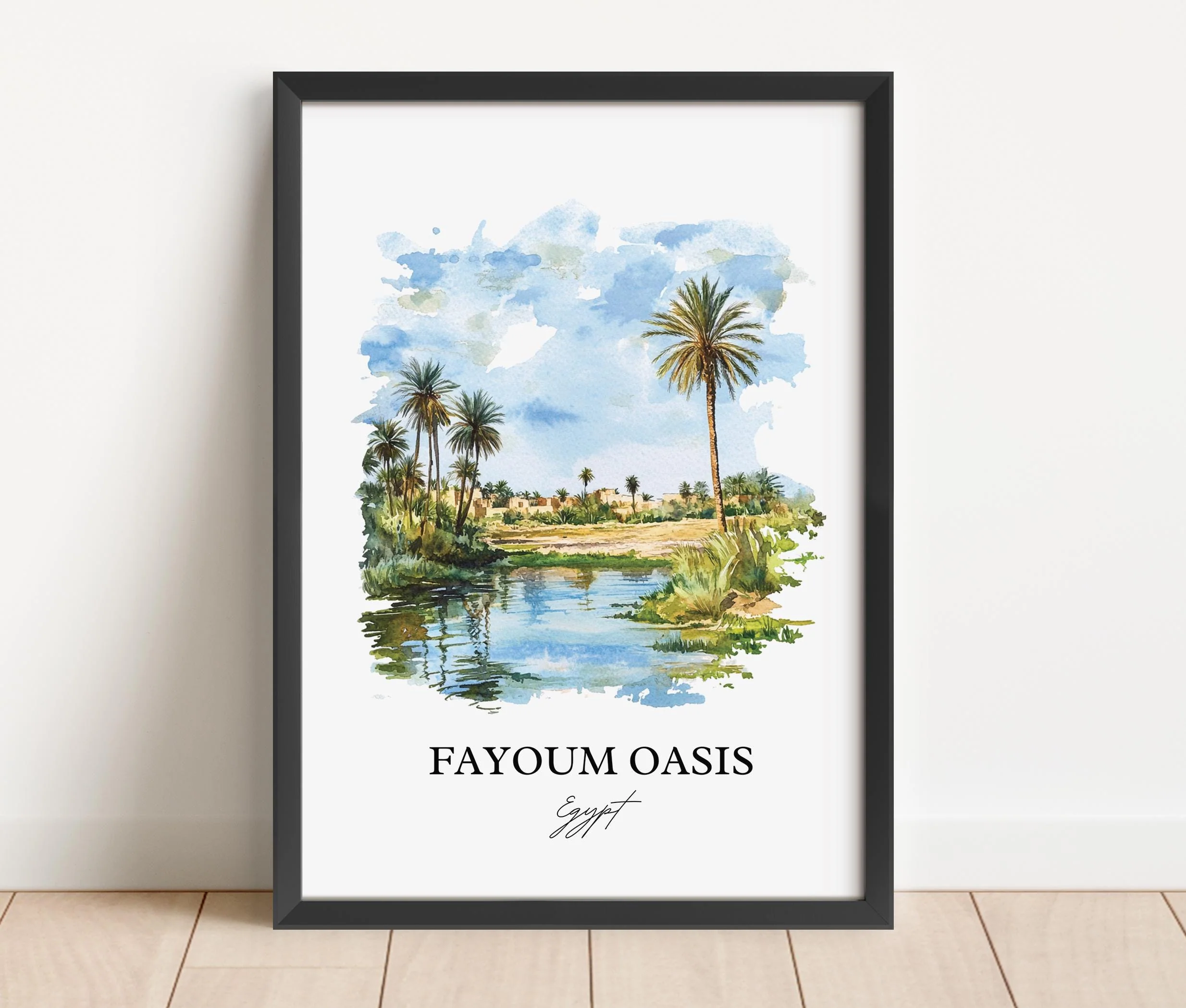 Fayoum Oasis, Egypt – Watercolor Art Print - Image 6