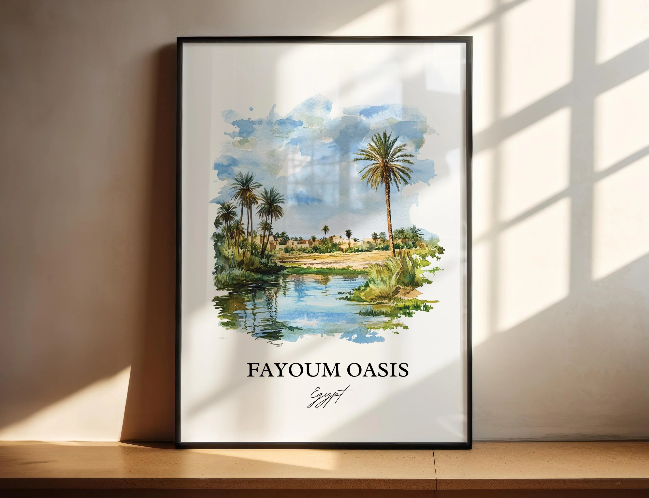 Fayoum Oasis, Egypt – Watercolor Art Print