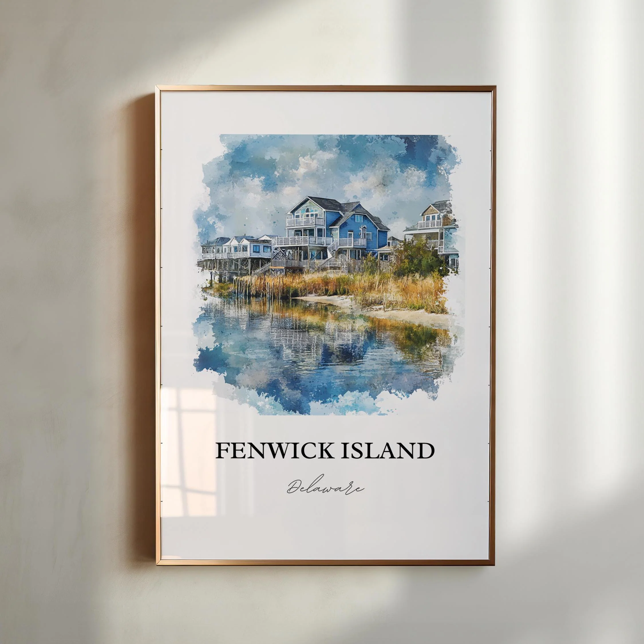 Fenwick Island, DE, USA – Watercolor Art Print