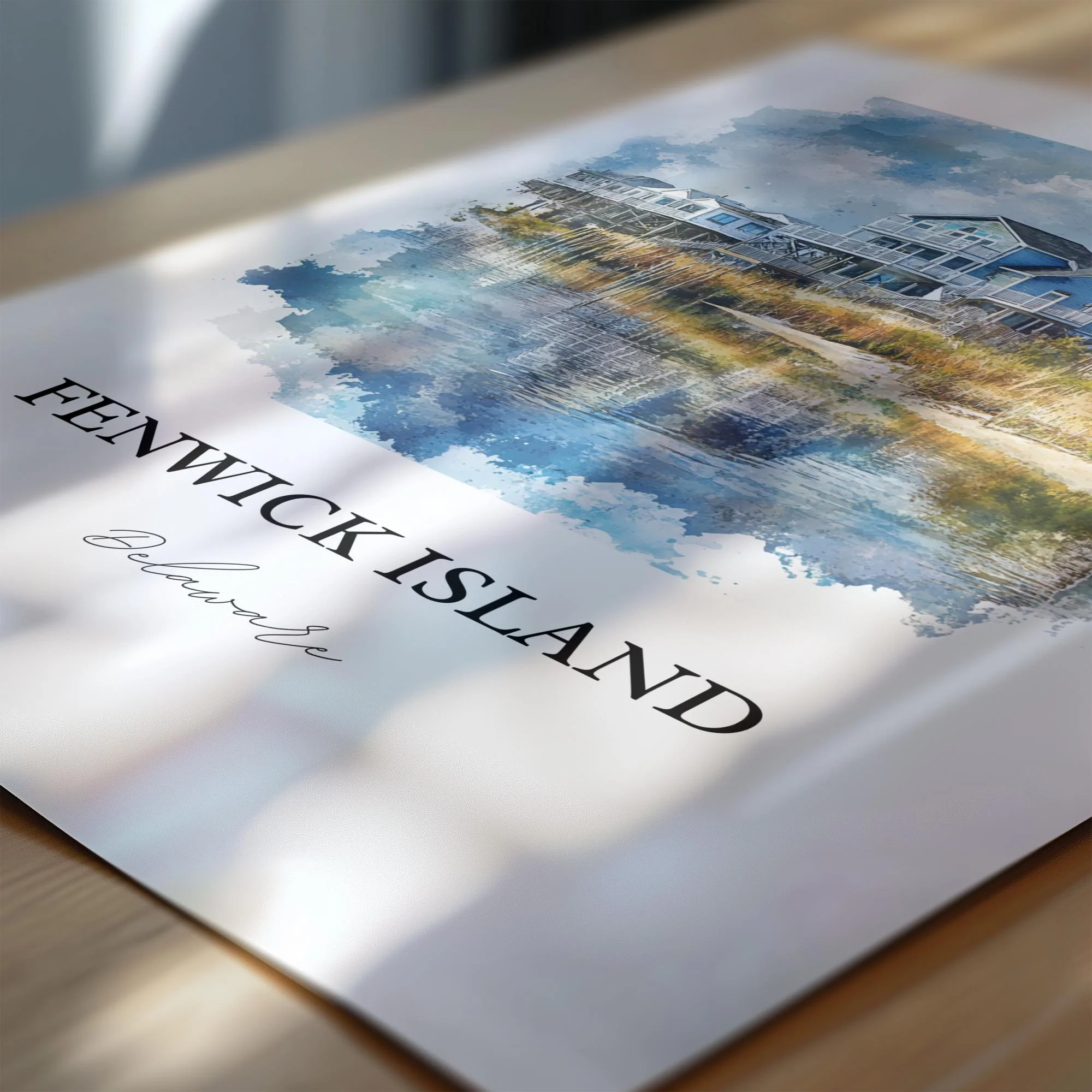 Fenwick Island, DE, USA – Watercolor Art Print - Image 2
