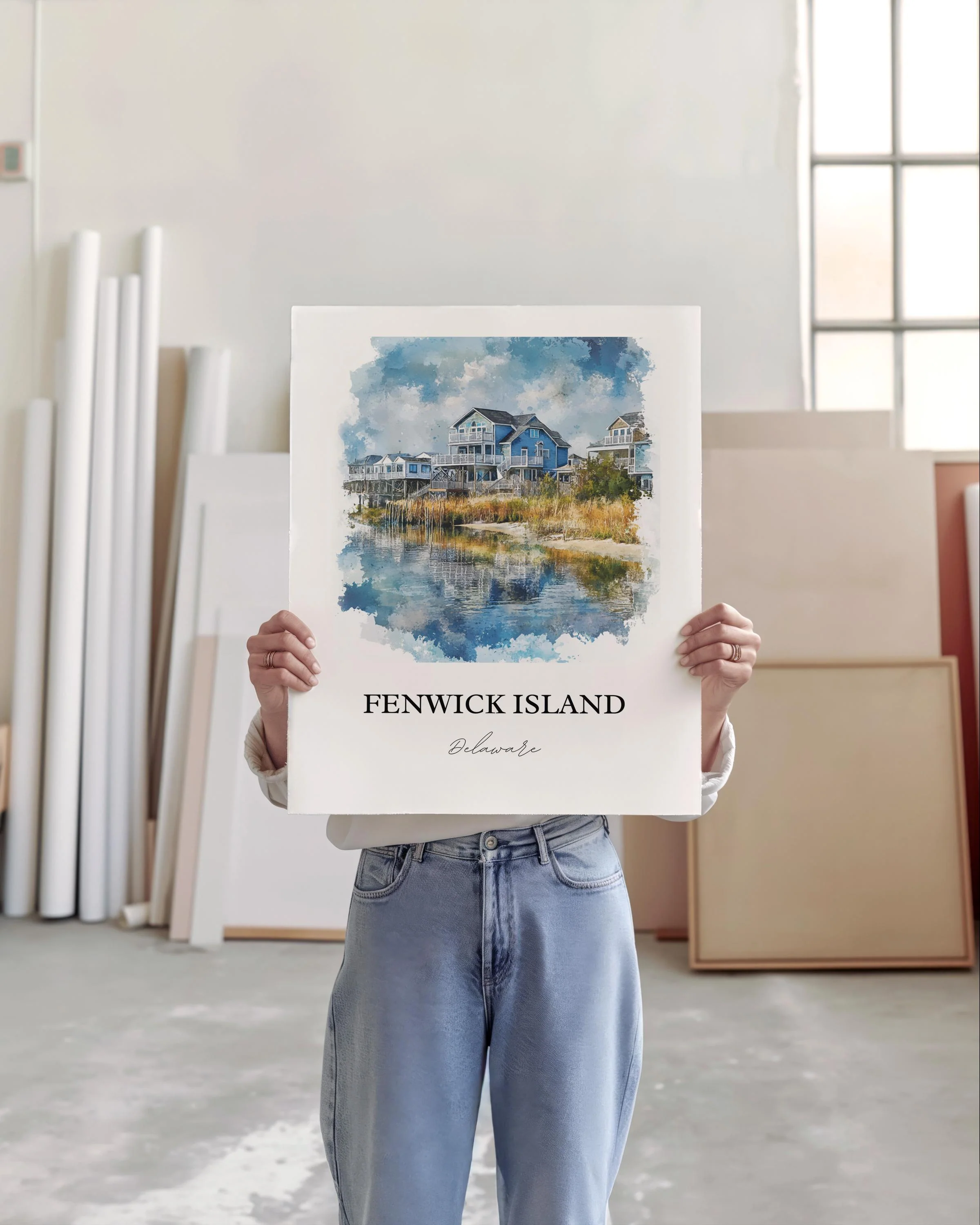 Fenwick Island, DE, USA – Watercolor Art Print - Image 3