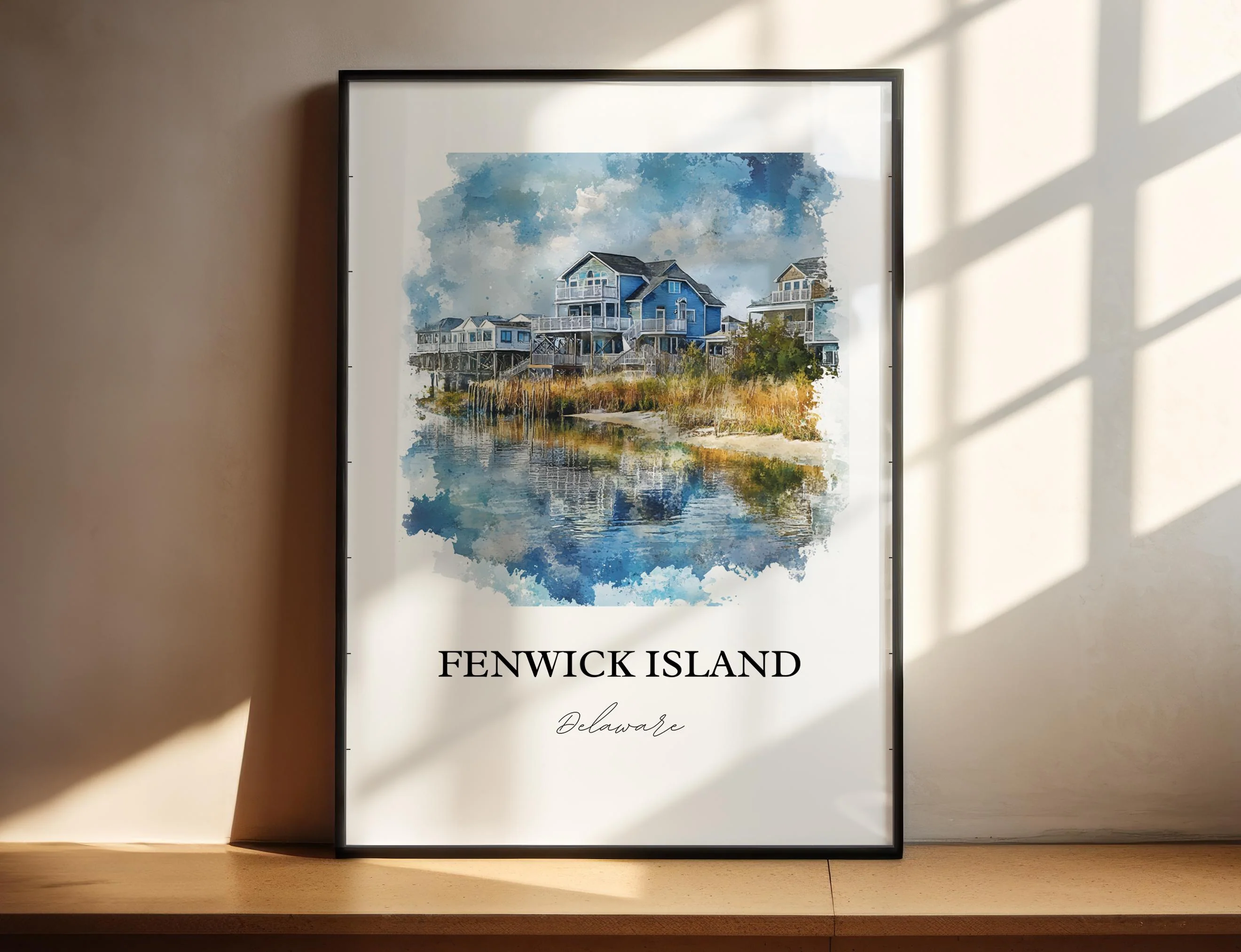 Fenwick Island, DE, USA – Watercolor Art Print - Image 4