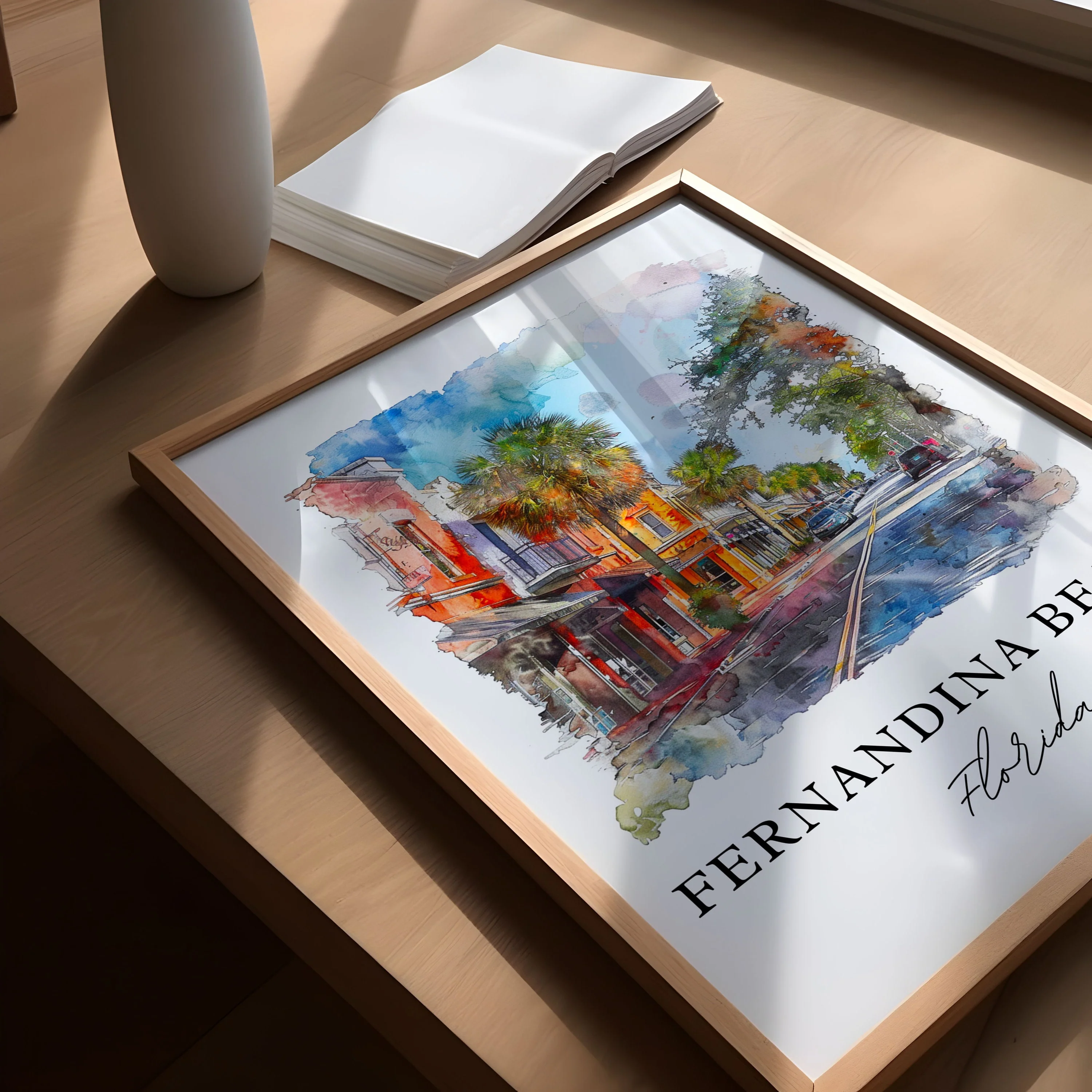Fernandina Beach, USA – Watercolor Art Print - Image 3