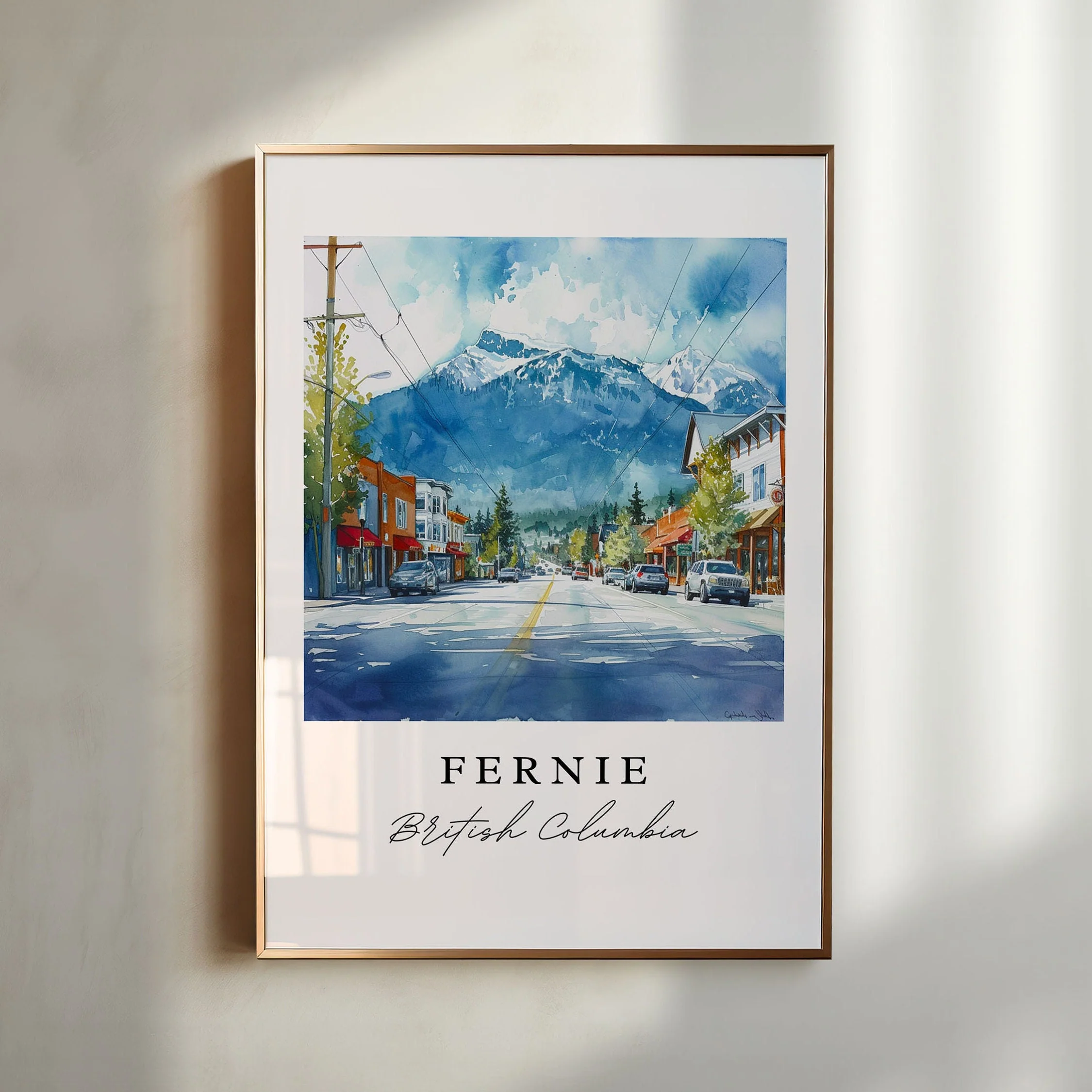 Fernie, Canada – Watercolor Art Print