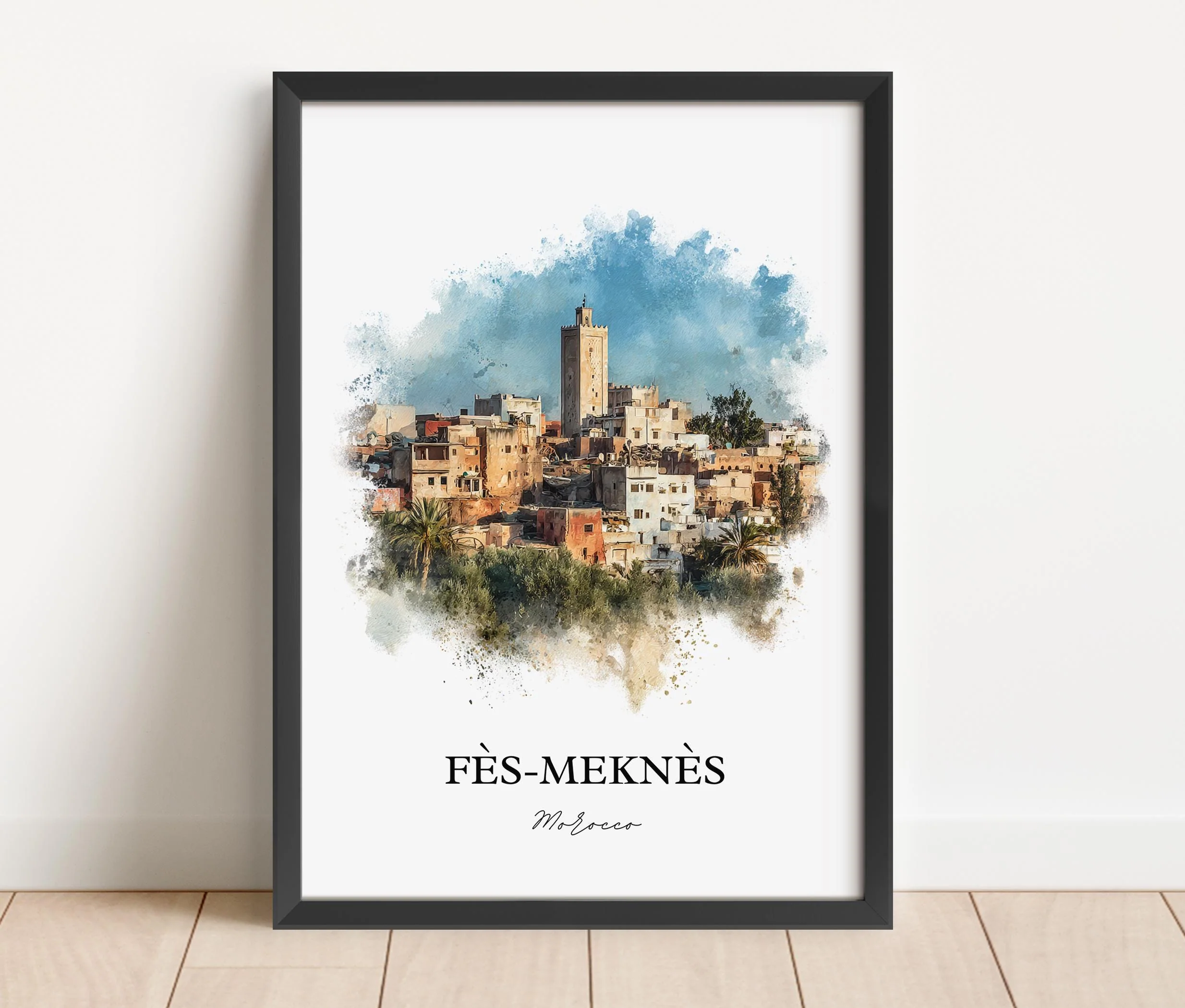 Fès-Meknès, Morocco – Watercolor Art Print - Image 5
