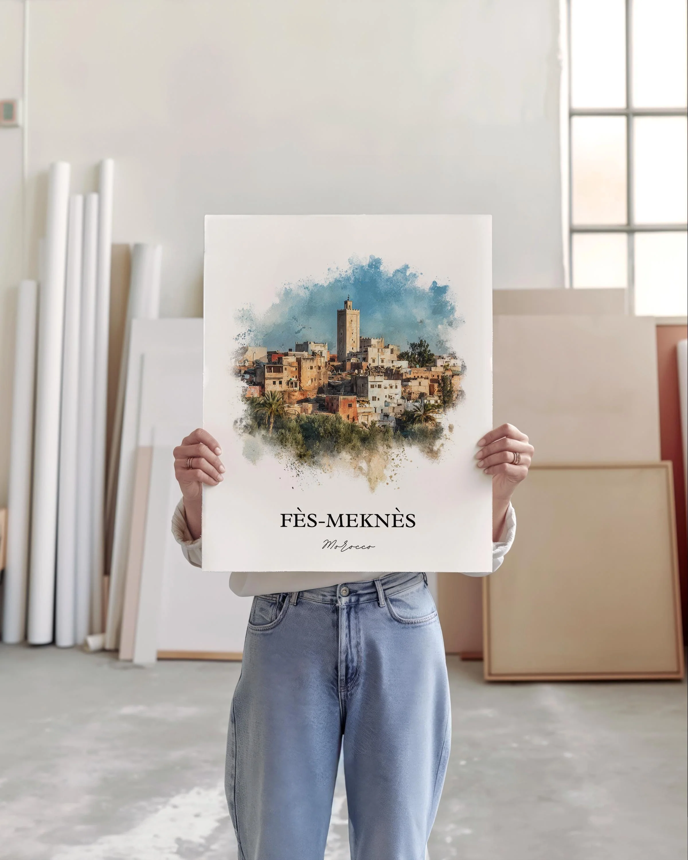 Fès-Meknès, Morocco – Watercolor Art Print - Image 6