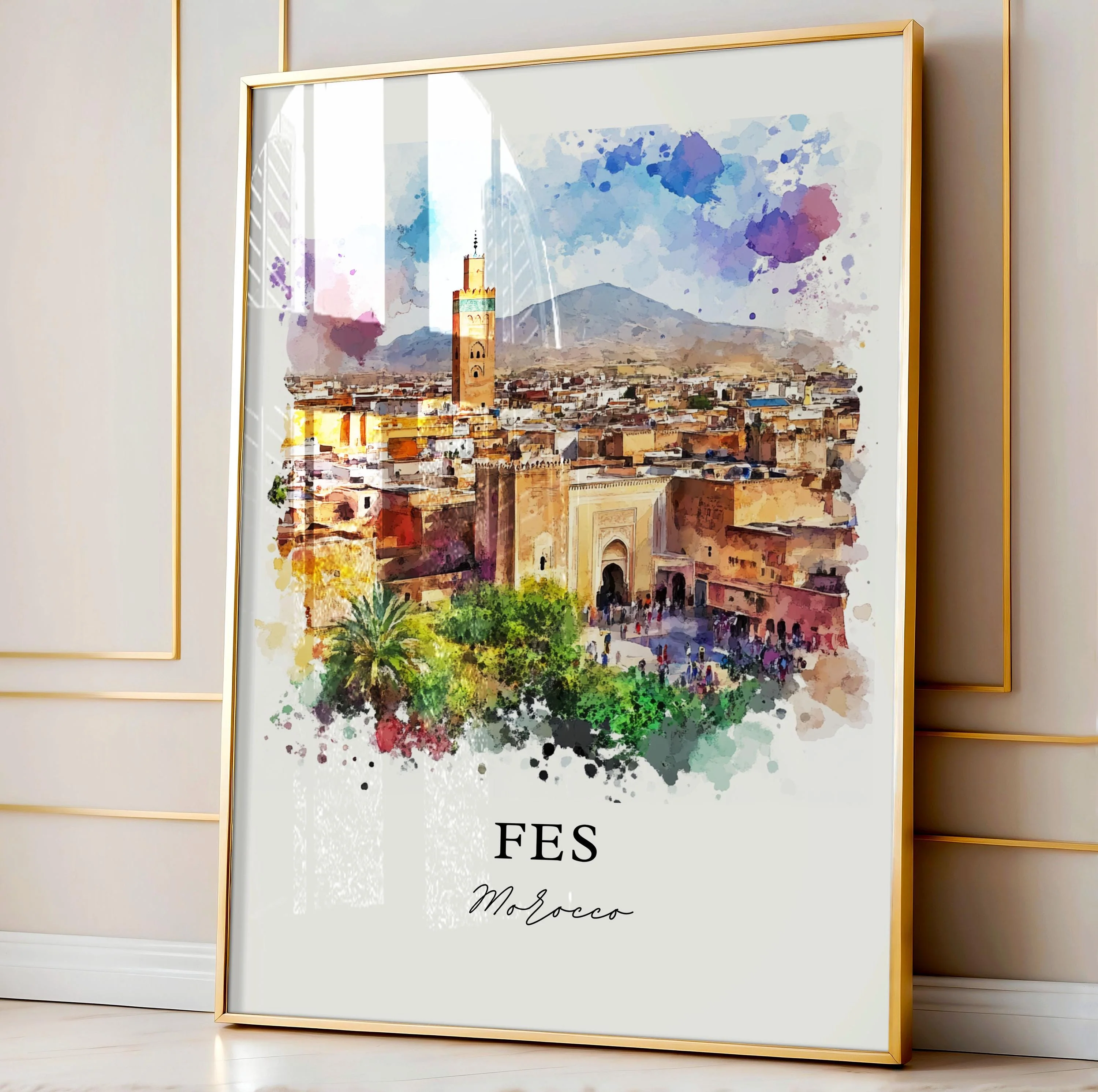 Fes, Morocco – Watercolor Art Print - Image 5
