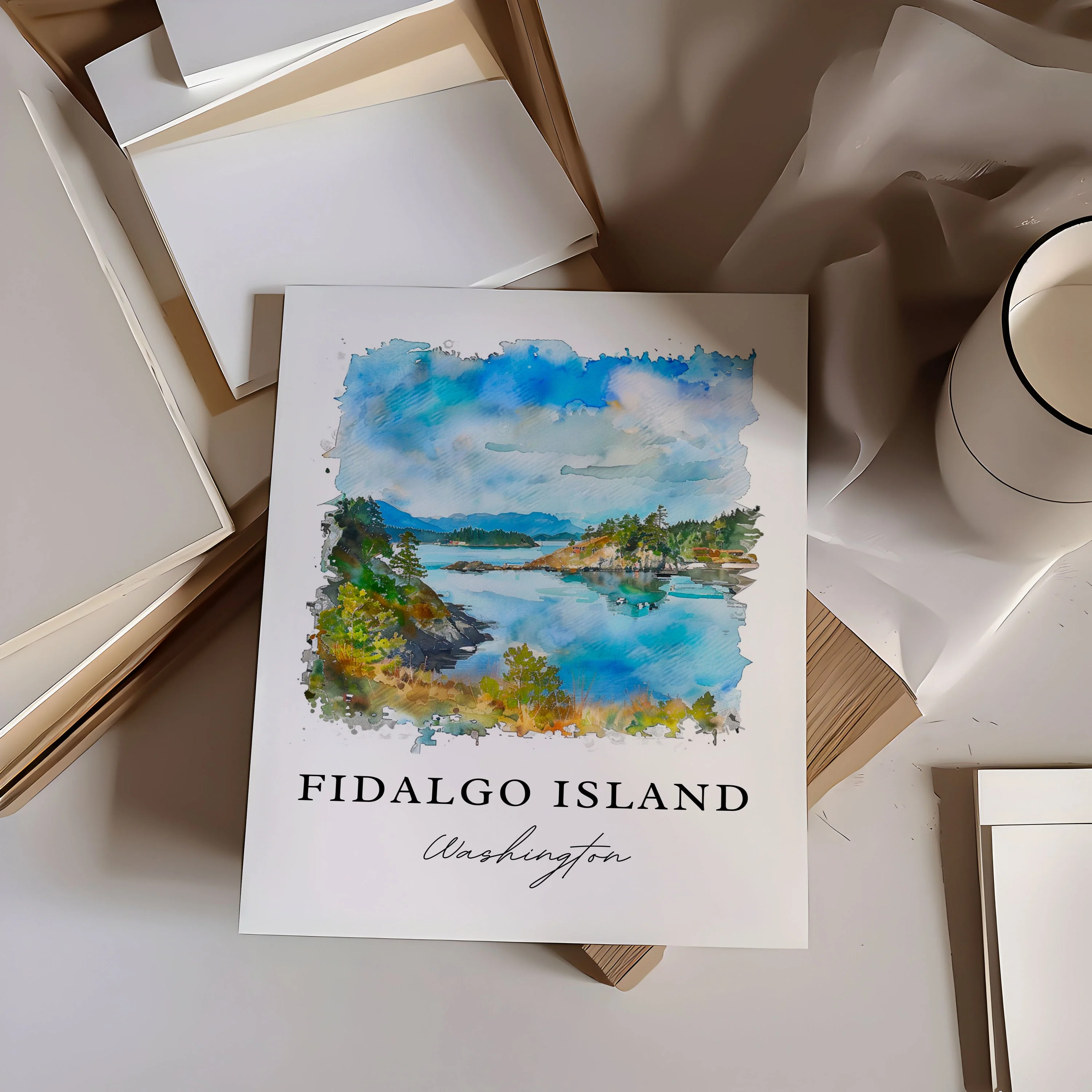 Fidalgo Island, USA – Watercolor Art Print - Image 2