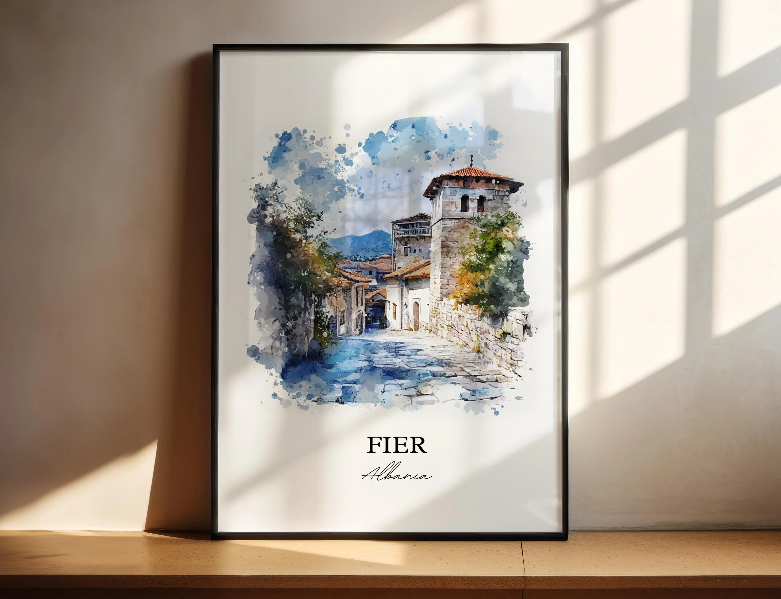 Fier, Albania – Watercolor Art Print