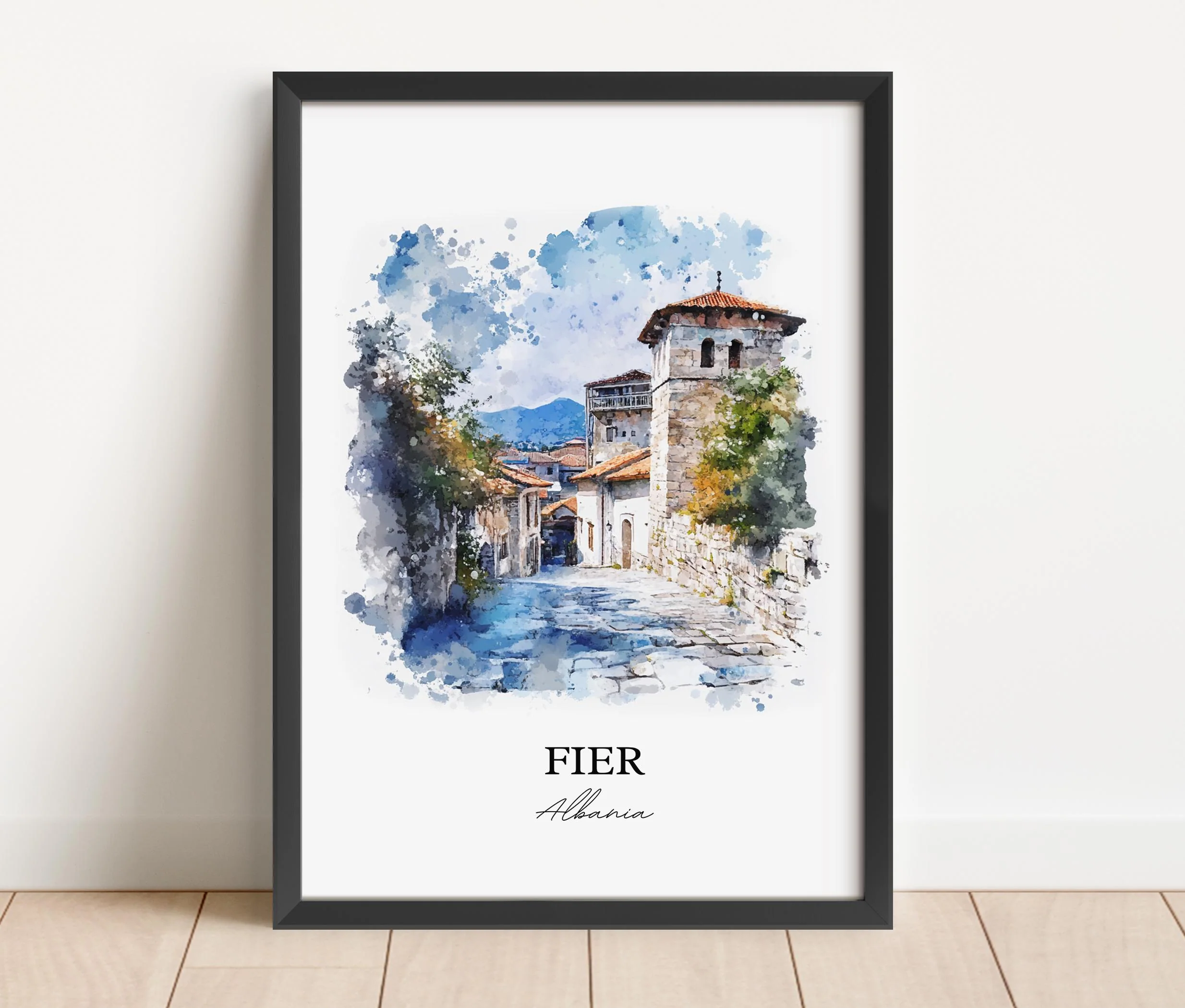 Fier, Albania – Watercolor Art Print - Image 5