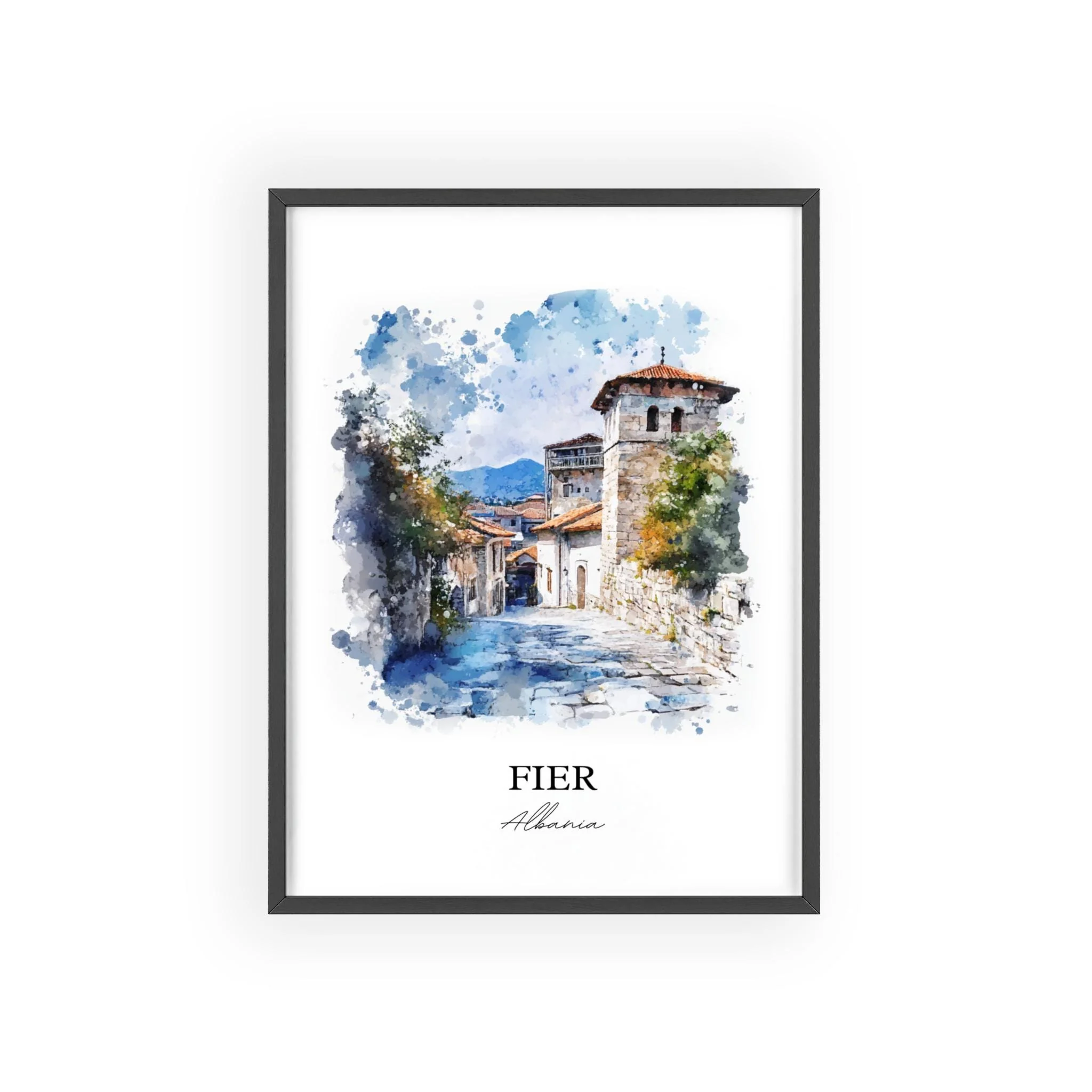 Fier, Albania – Watercolor Art Print - Image 7