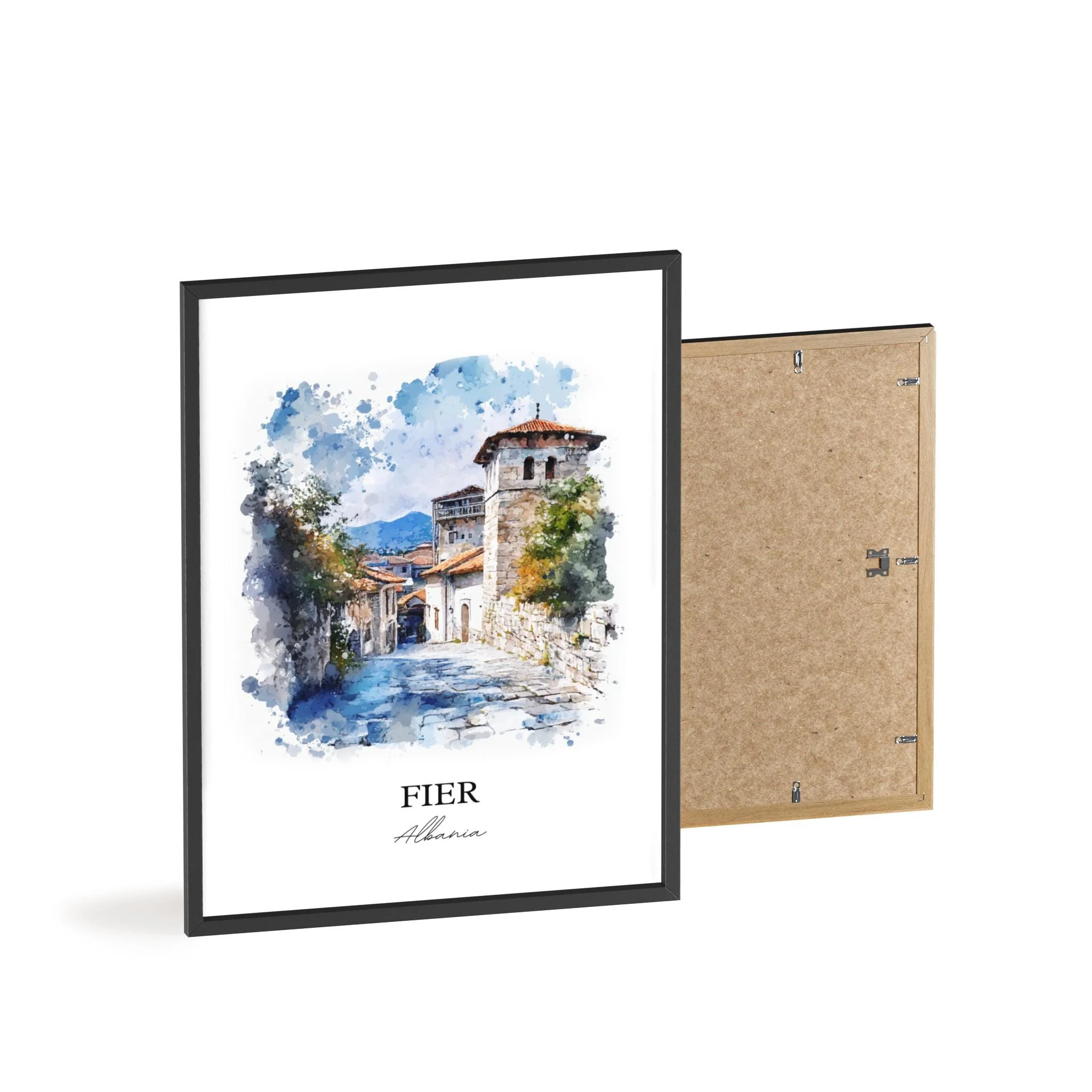 Fier, Albania – Watercolor Art Print - Image 8