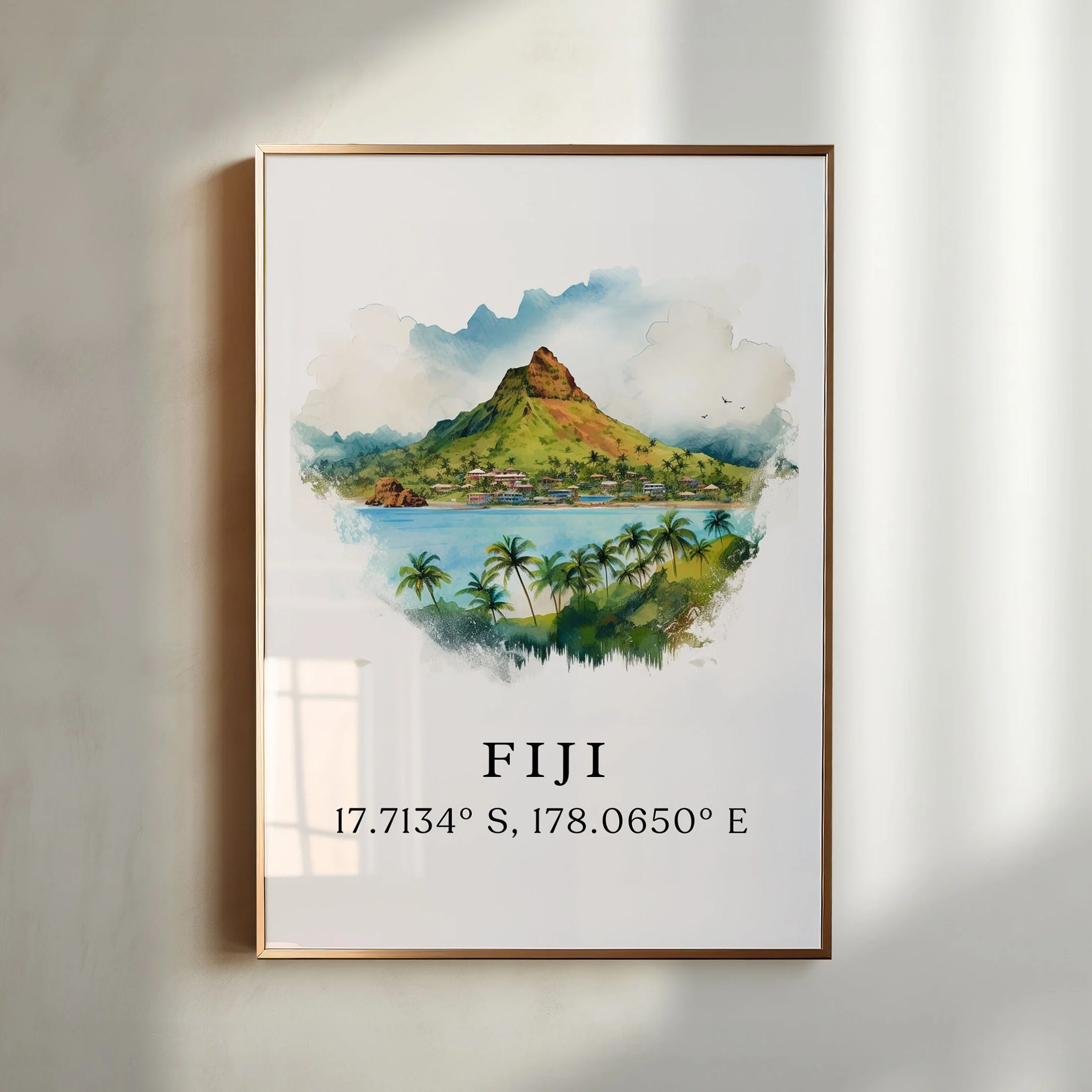 Fiji, Fiji – Watercolor Art Print