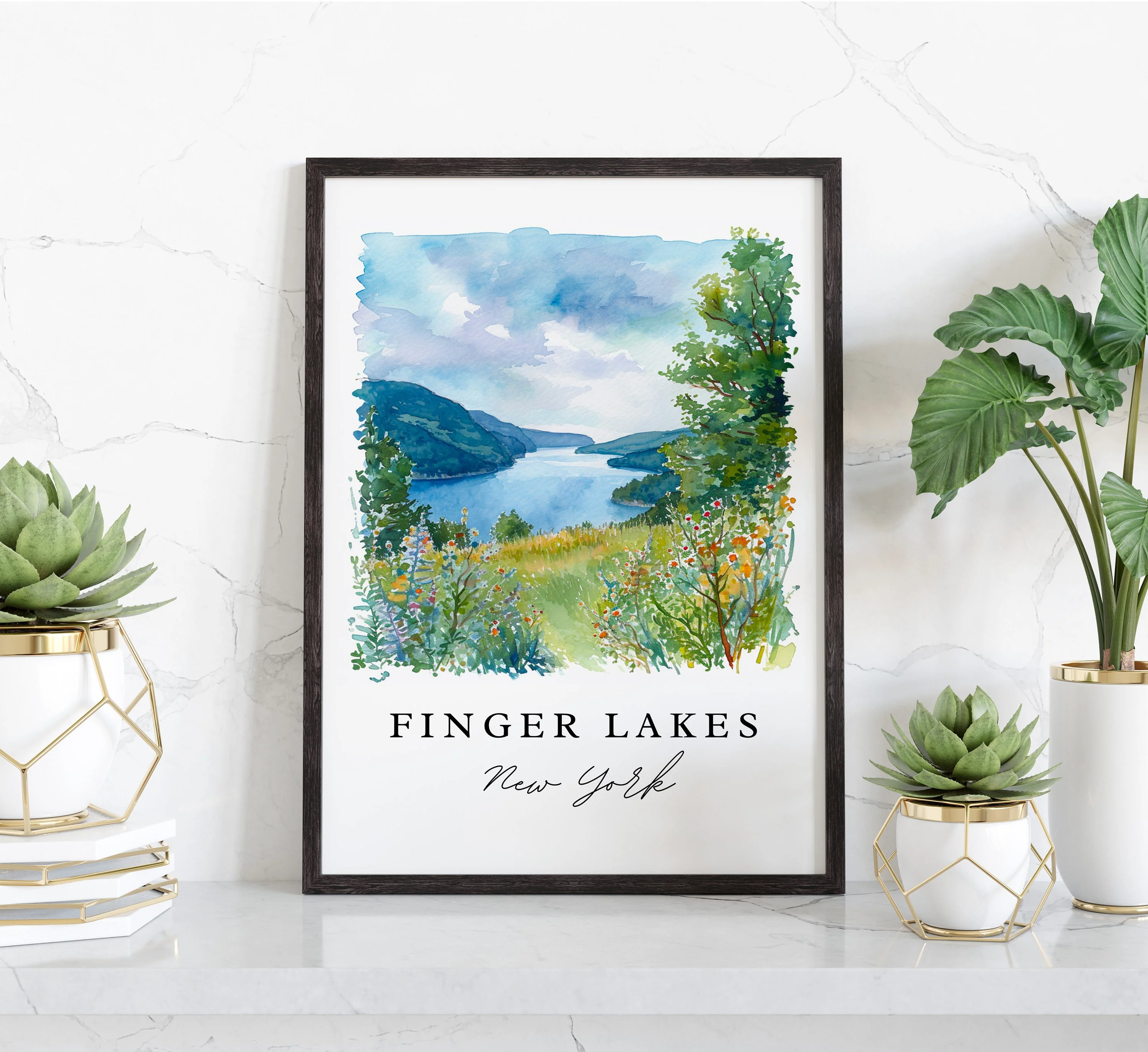 Finger Lakes, NY, USA – Watercolor Art Print - Image 5