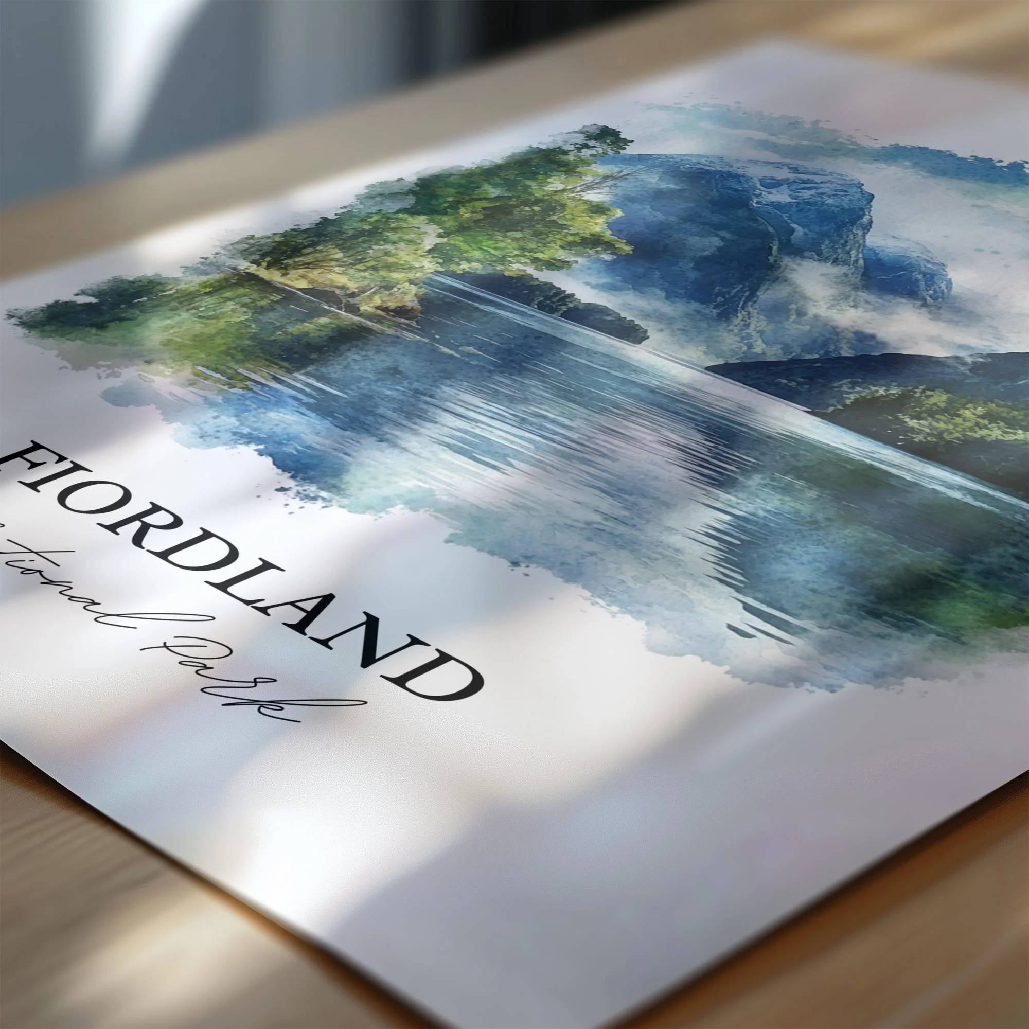 Fiordland National Park, New Zealand – Watercolor Art Print - Image 2