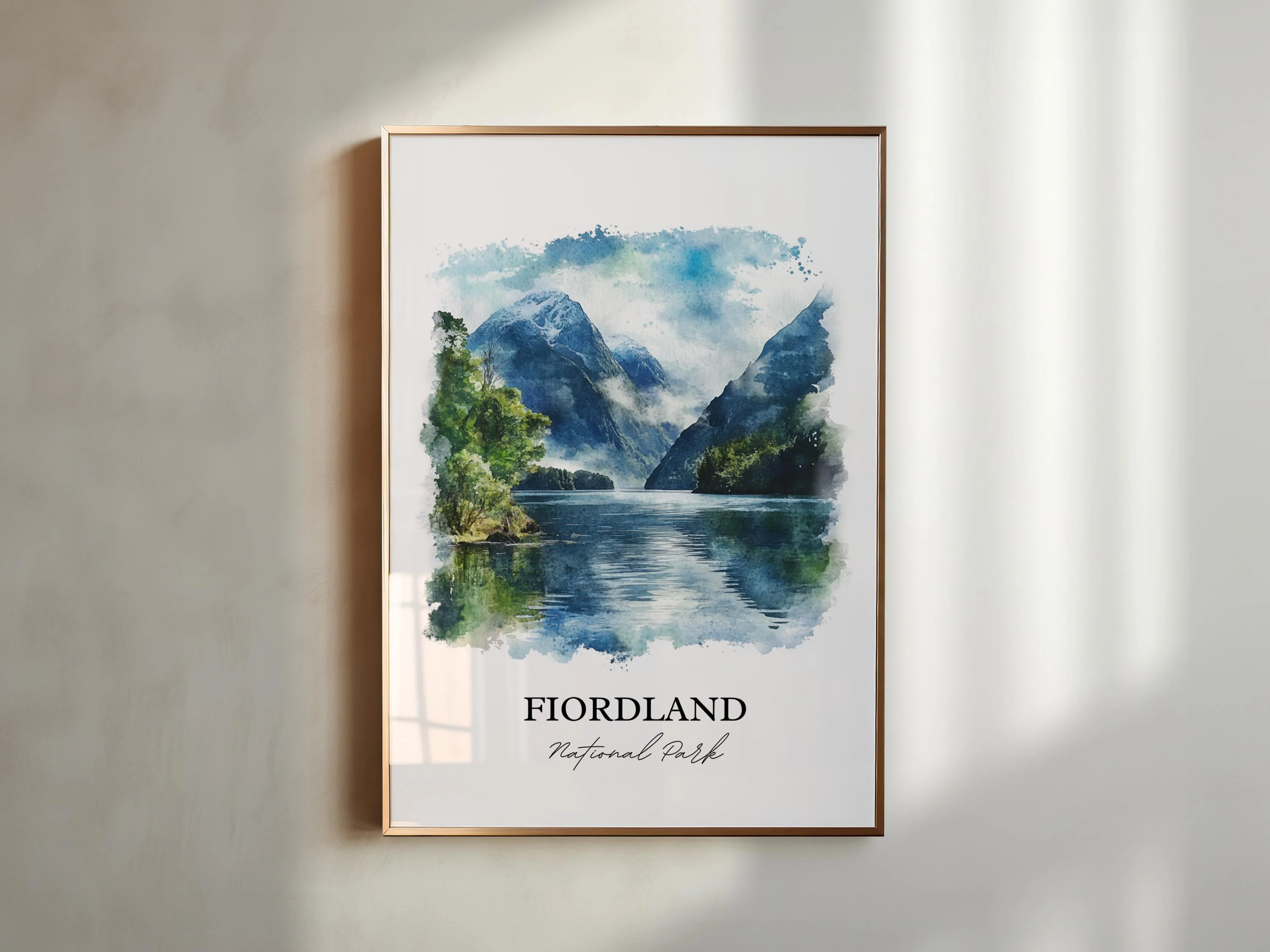 Fiordland National Park, New Zealand – Watercolor Art Print - Image 3