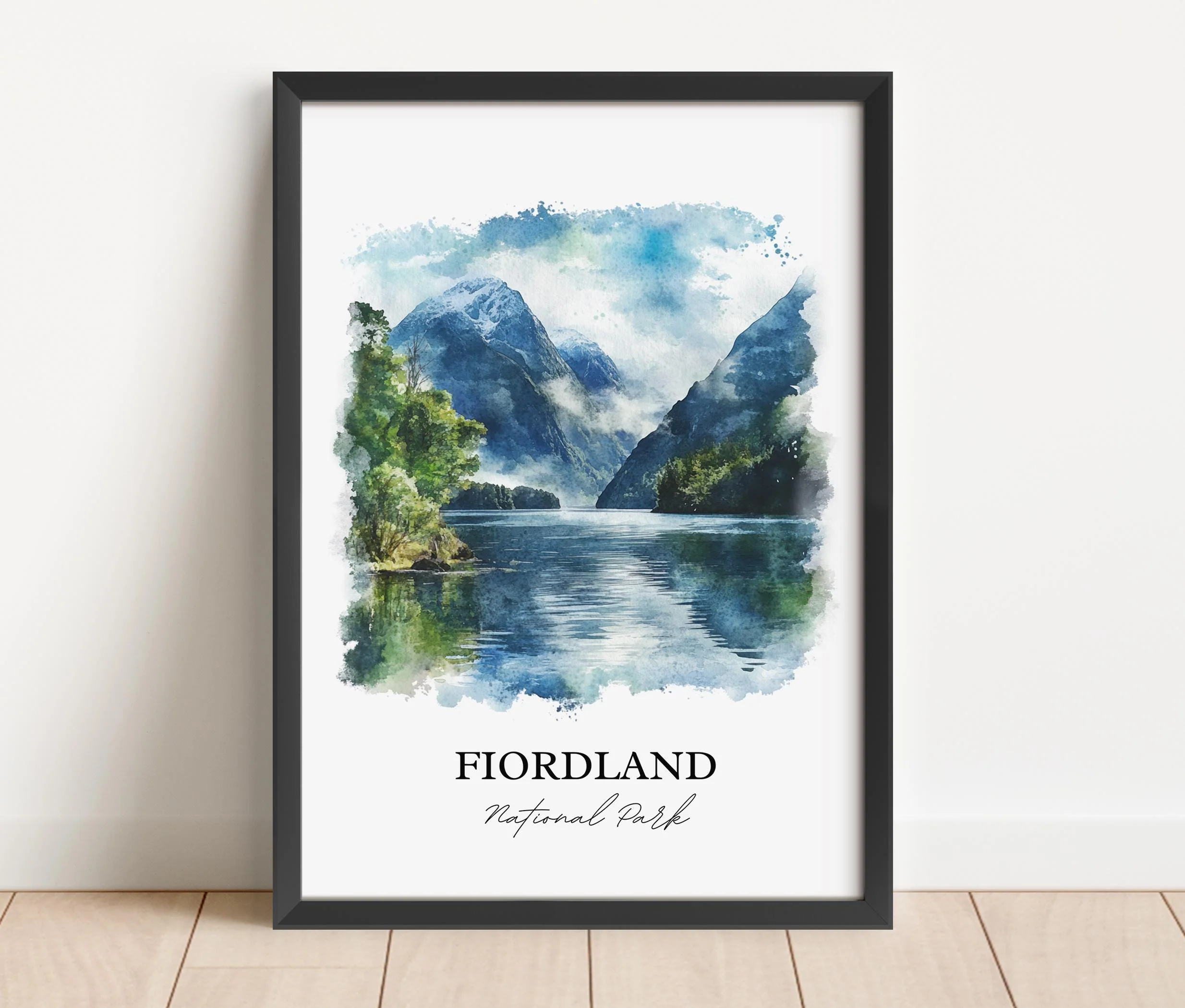 Fiordland National Park, New Zealand – Watercolor Art Print - Image 6