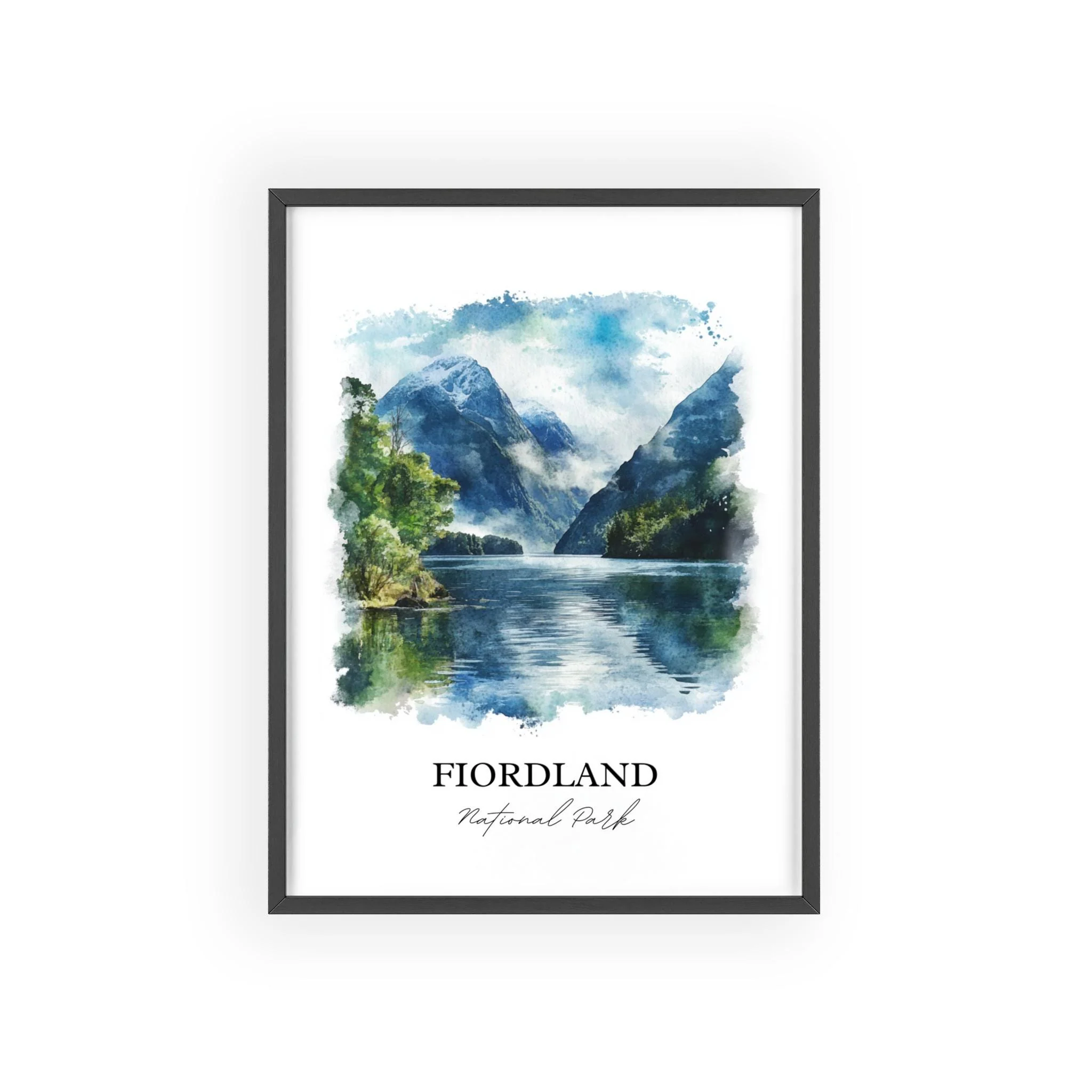 Fiordland National Park, New Zealand – Watercolor Art Print - Image 8