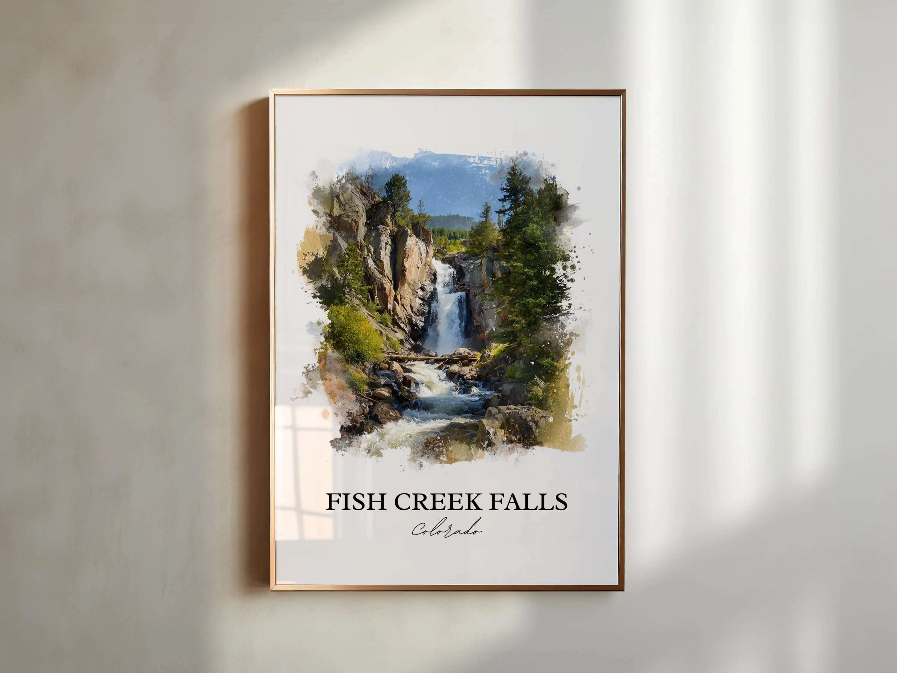 Fish Creek Falls, Colorado, USA – Watercolor Art Print - Image 5