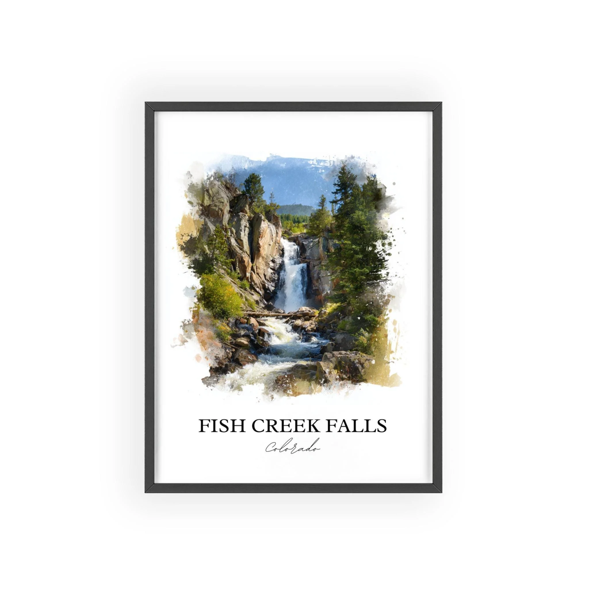 Fish Creek Falls, Colorado, USA – Watercolor Art Print - Image 7