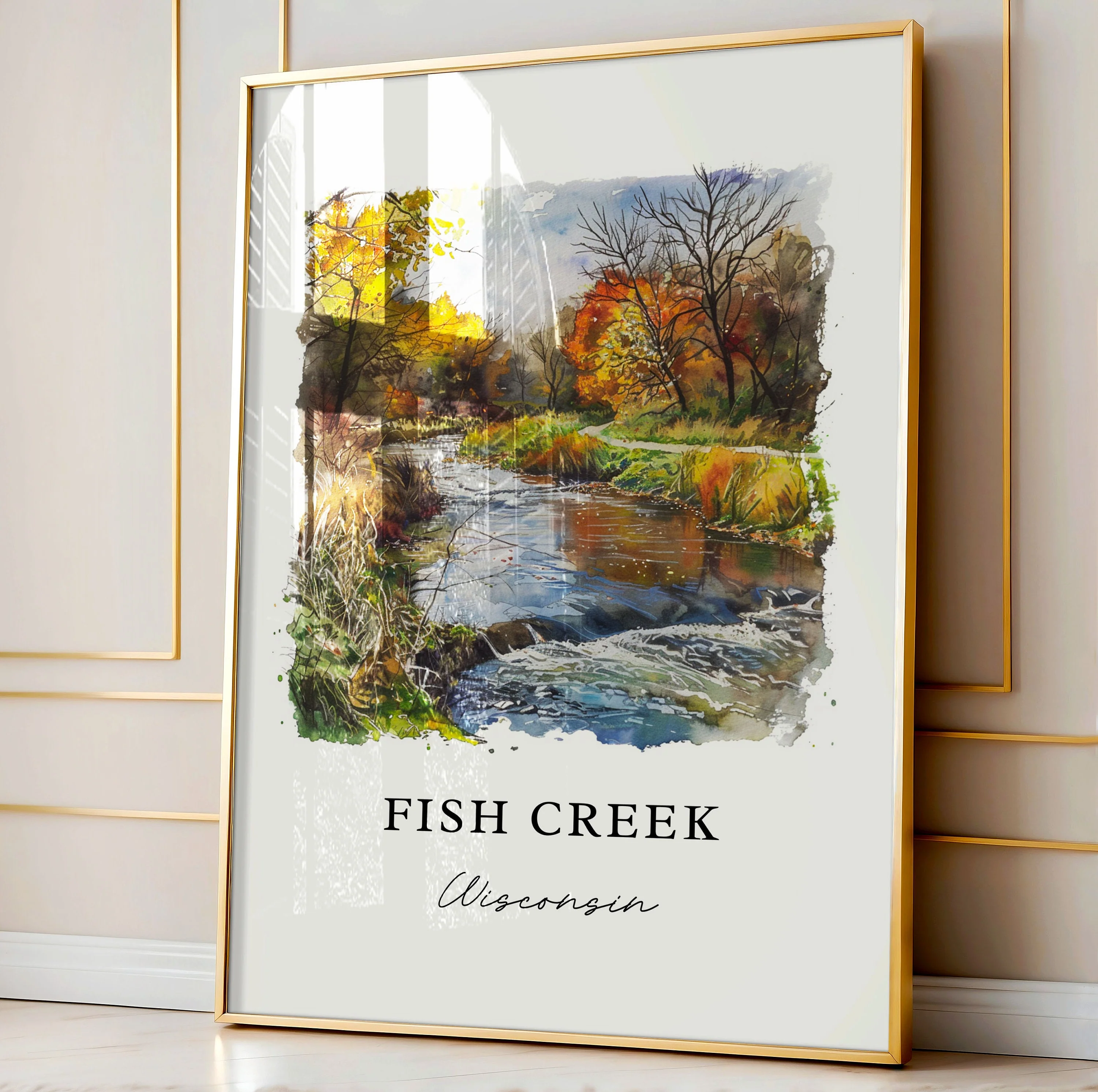 Fish Creek, Wisconsin, Wisconsin – Watercolor Art Print - Image 4