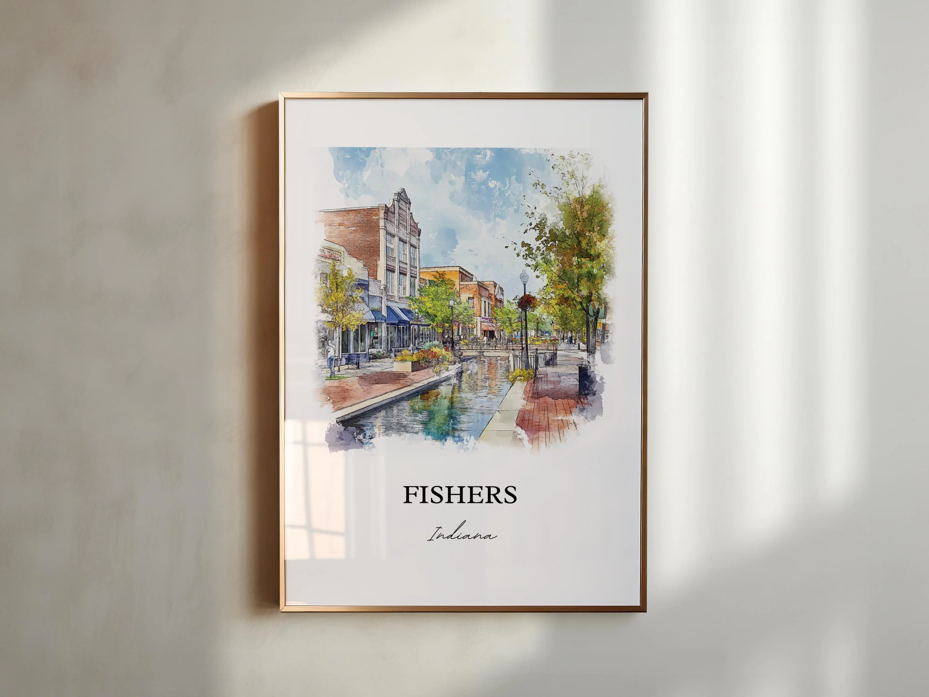 Fishers, Indiana, Indiana – Watercolor Art Print - Image 6