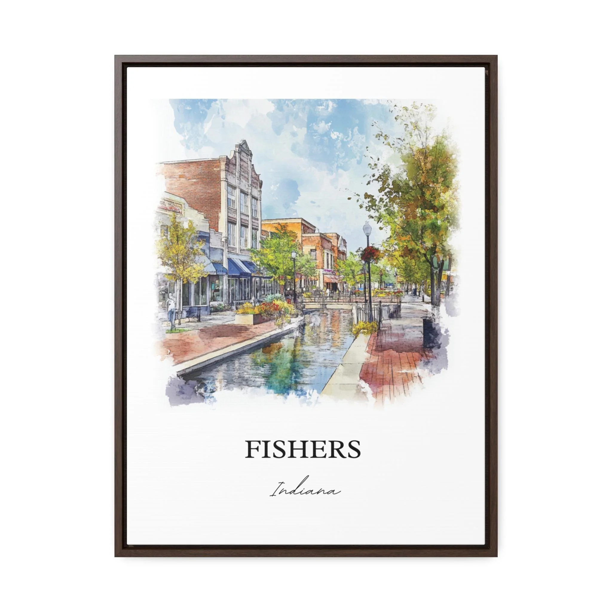 Fishers, Indiana, Indiana – Watercolor Art Print - Image 7