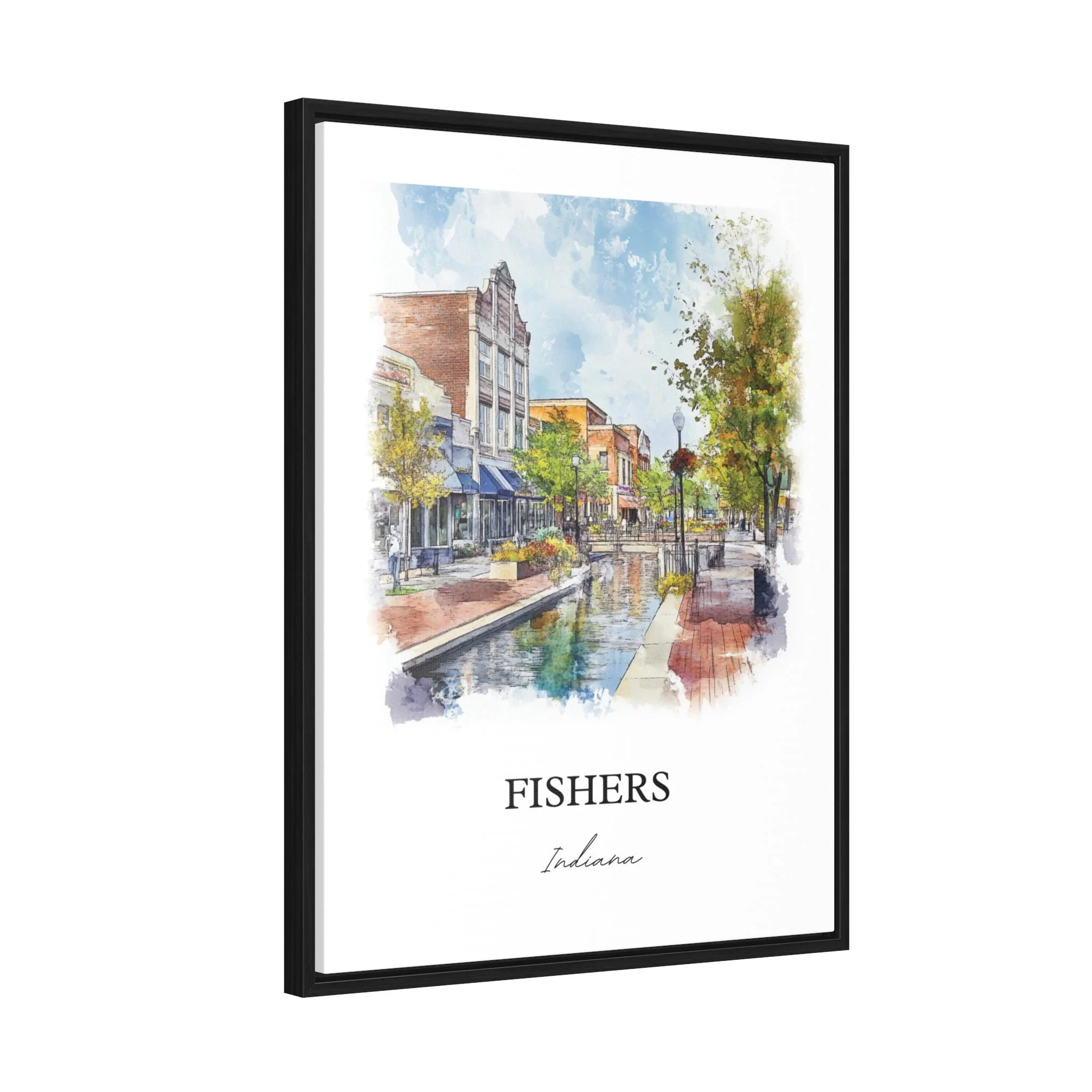 Fishers, Indiana, Indiana – Watercolor Art Print - Image 8