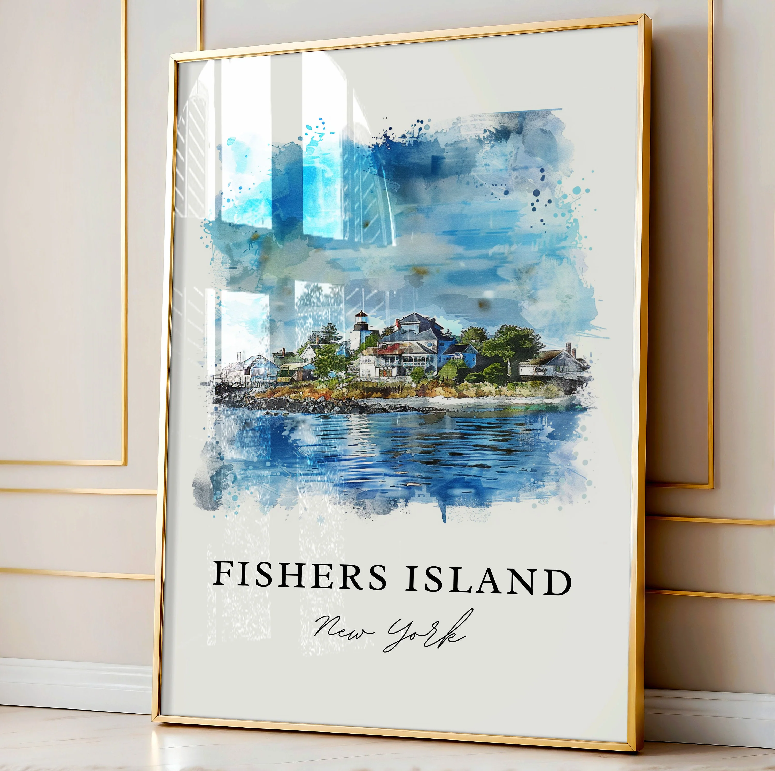 Fishers Island, NY, USA – Watercolor Art Print - Image 4
