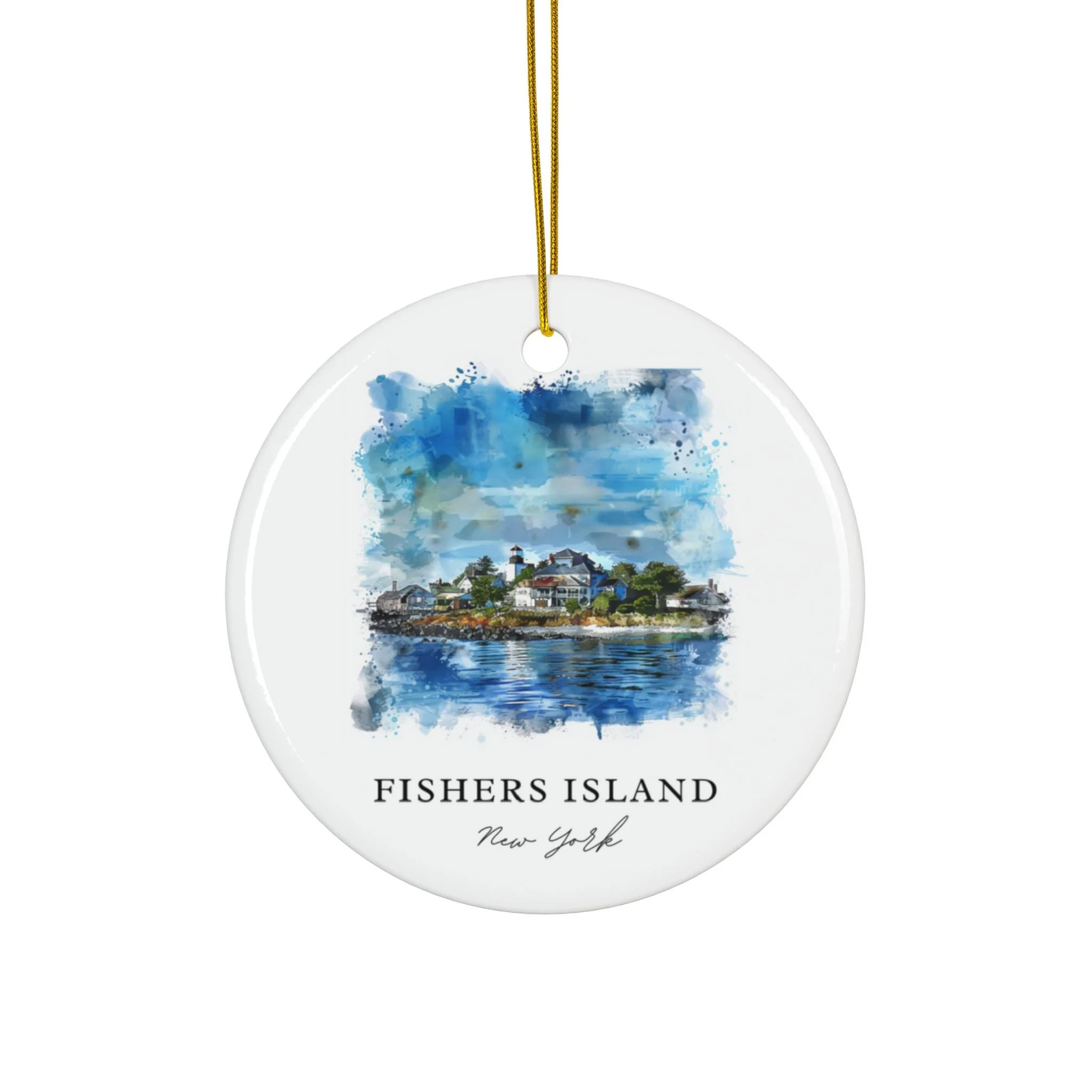 Fishers Island NY Ornament: Unique Fishers Island Souvenir, Fishers Island NYC Xmas Decor, and Authentic Fishers Island NY Christmas Gift