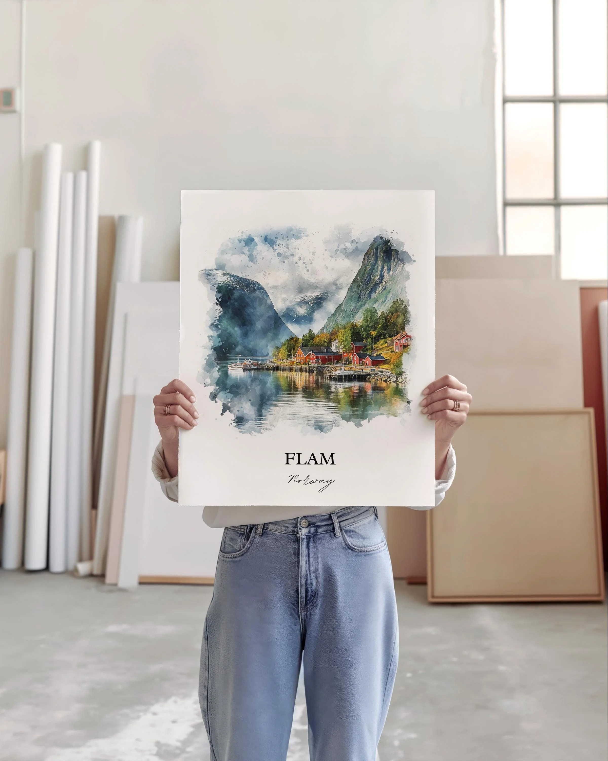 Flåmsdalen Valley, Norway – Watercolor Art Print - Image 3