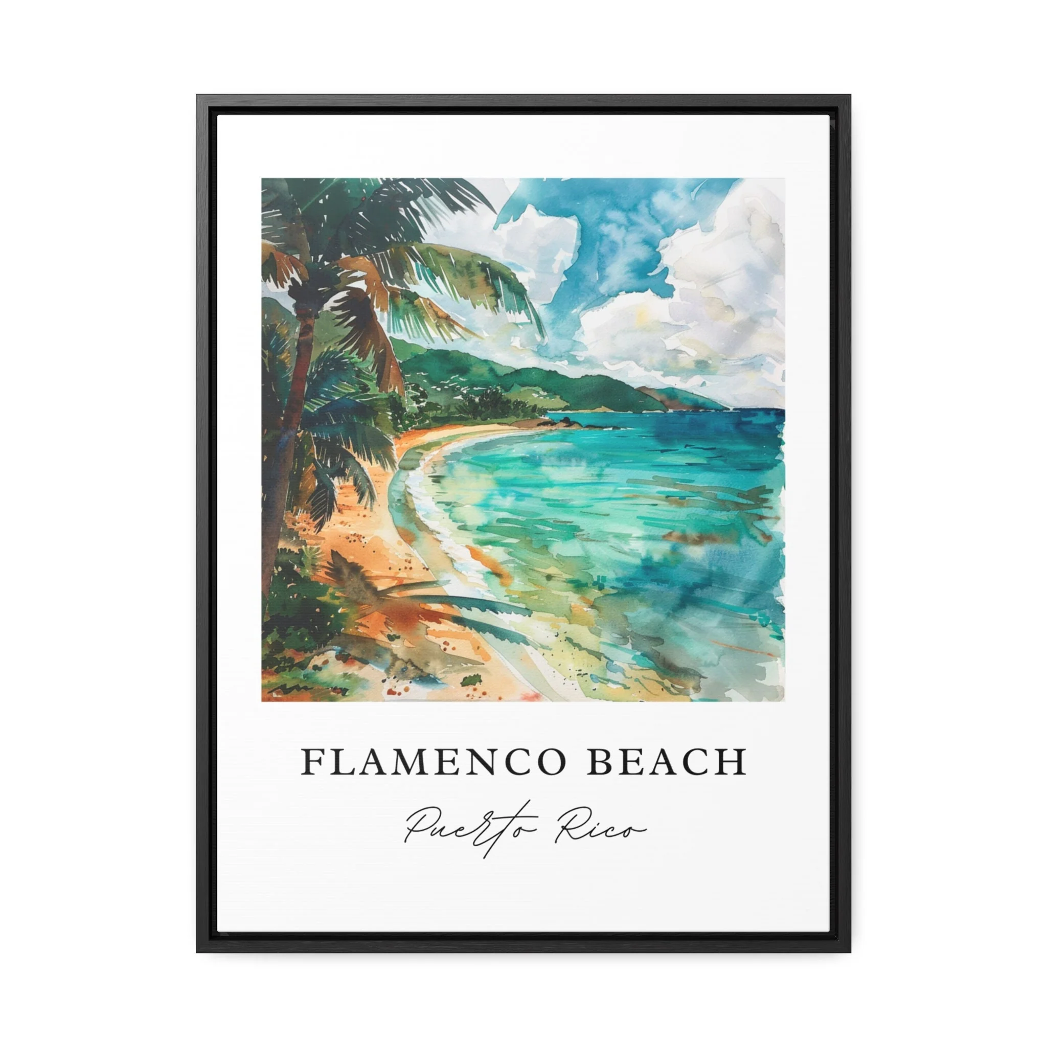 Flamenco Beach, Puerto Rico – Watercolor Art Print - Image 6